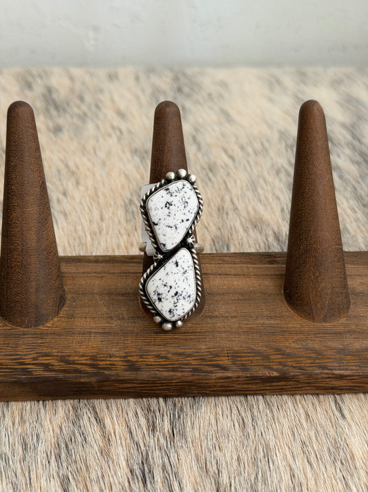 Adjustable White Buffalo Ring