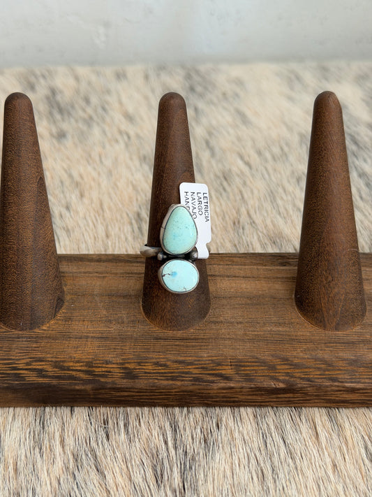 Size 9 Golden Hills Turquoise Cluster Ring