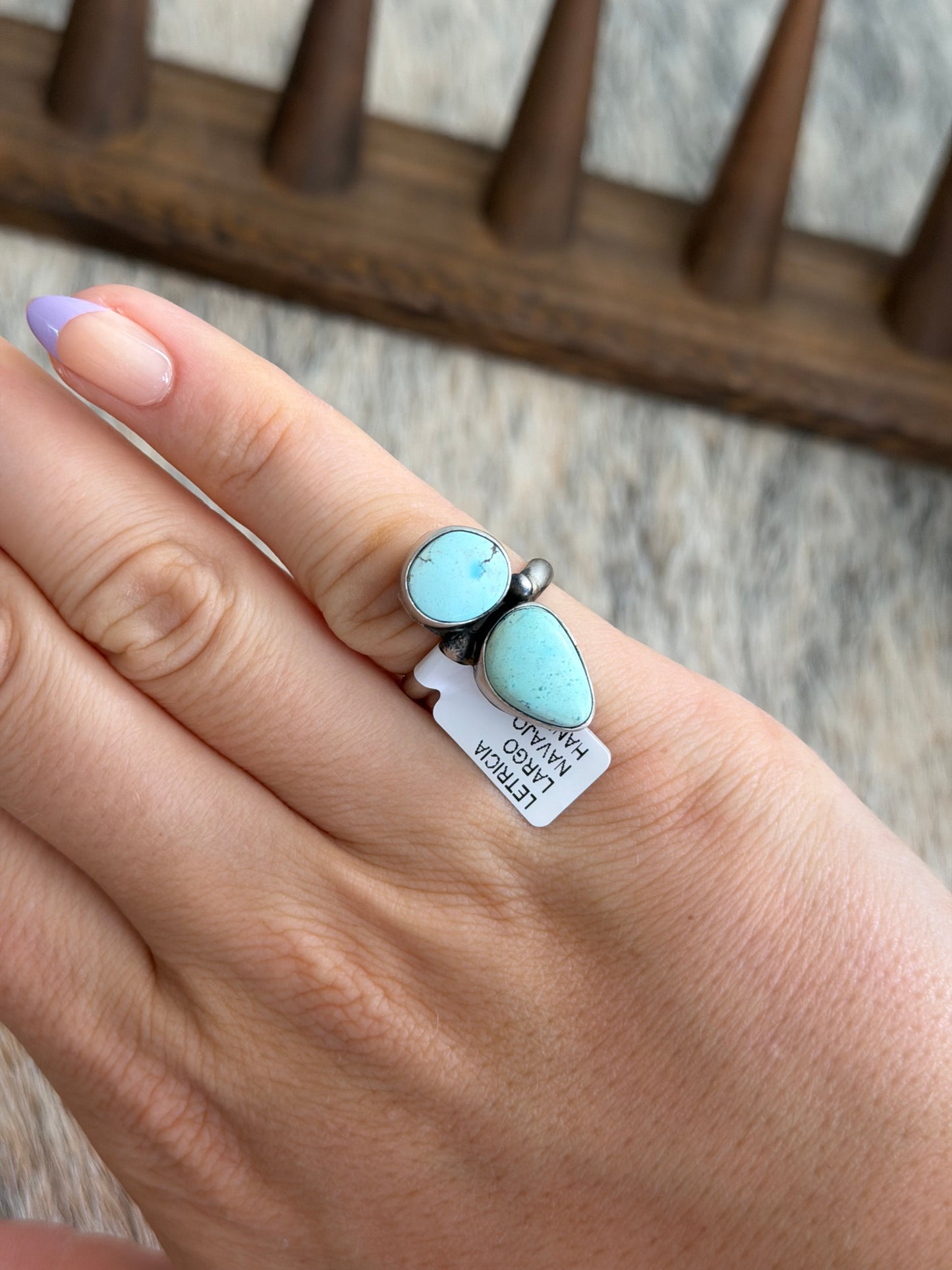 Size 9 Golden Hills Turquoise Cluster Ring