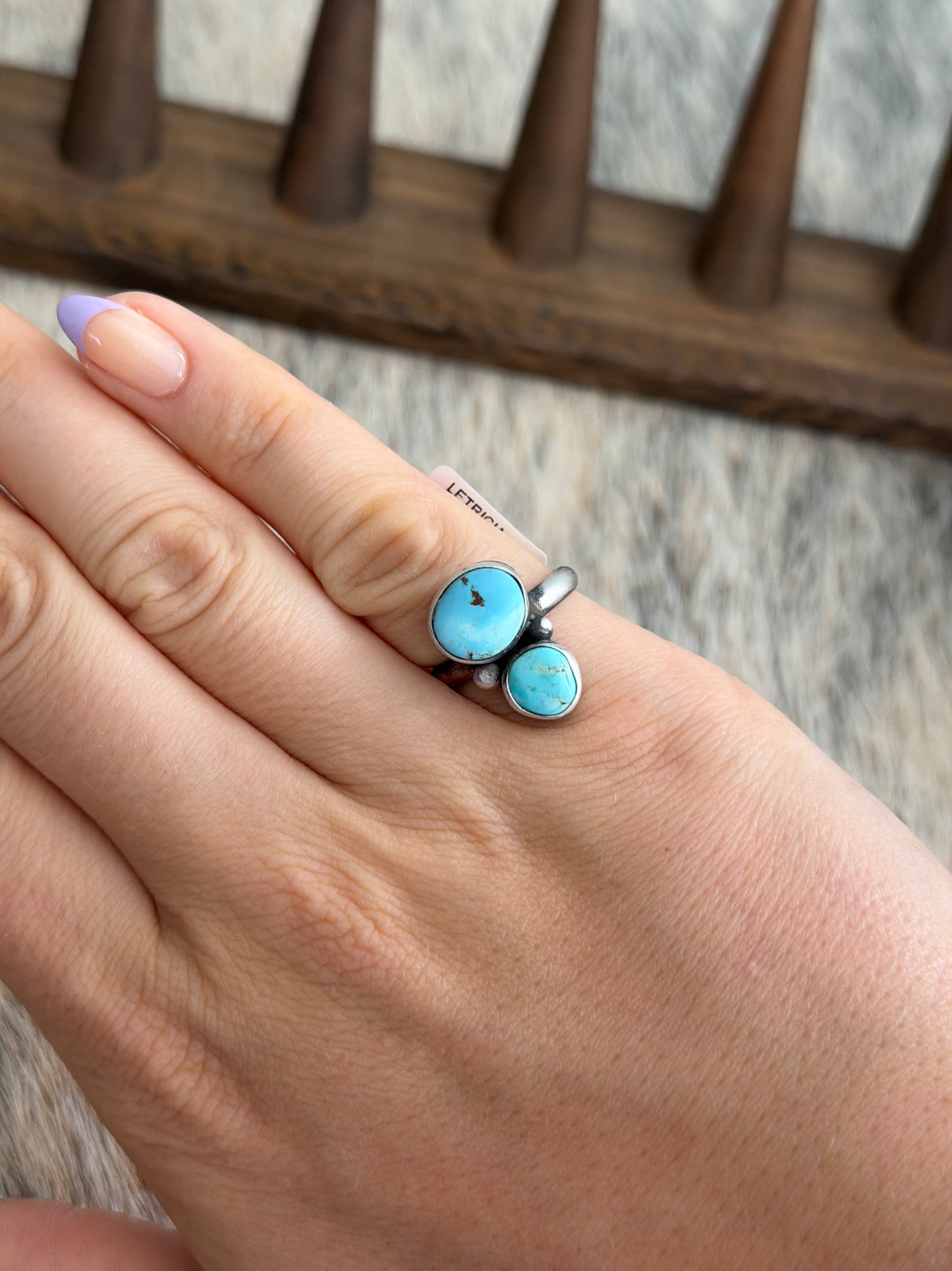 Size 9.5 Golden Hills Turquoise Cluster Ring