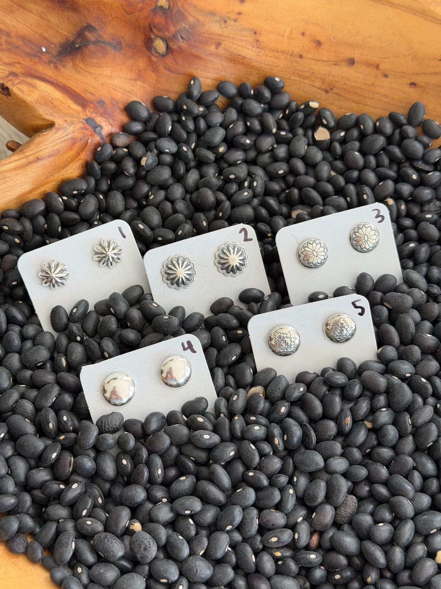 Sterling Silver Concho Earrings