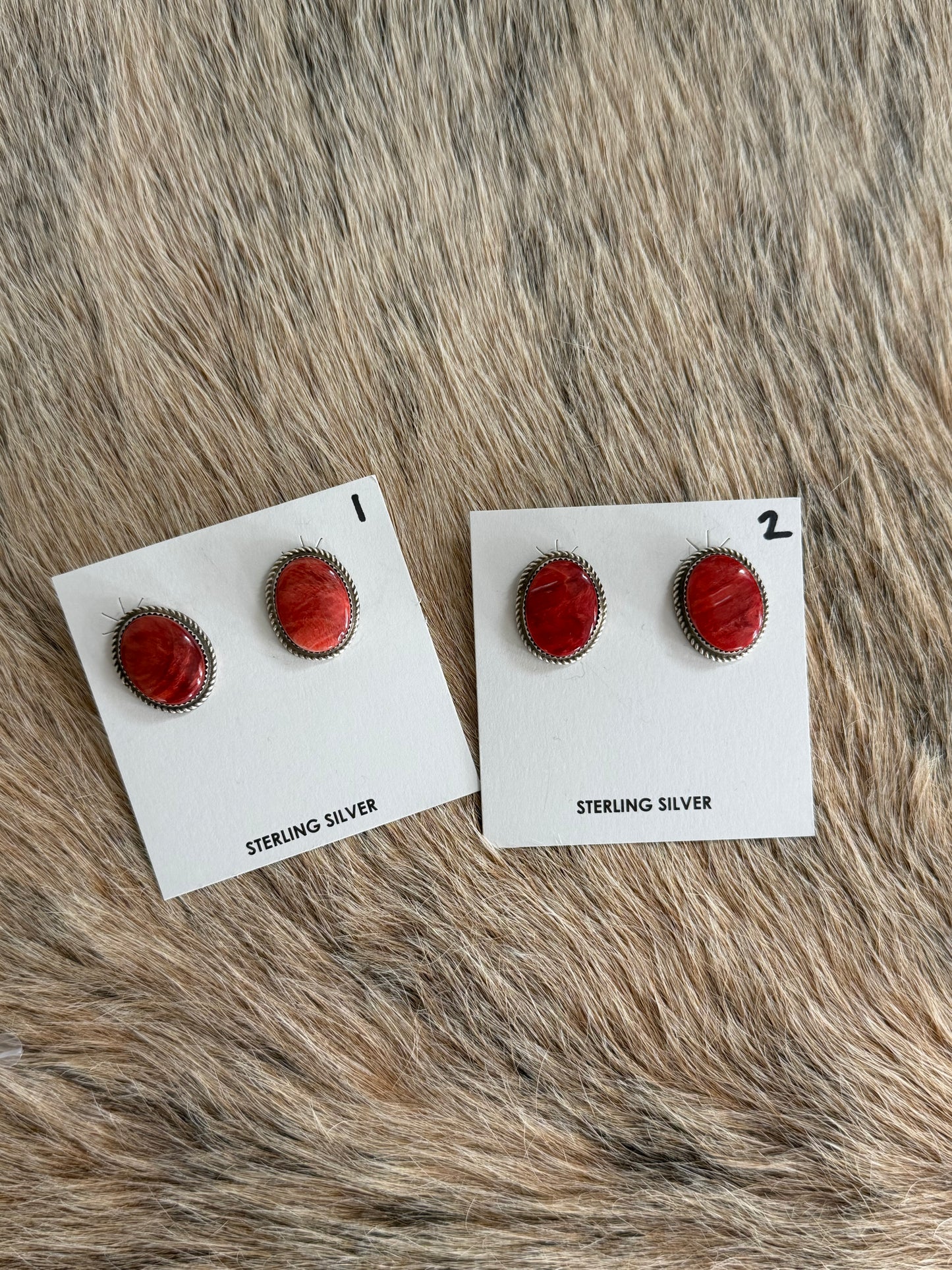 Red Spiny Oyster Shell Earrings