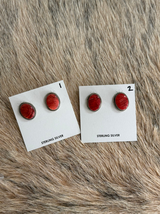 Red Spiny Oyster Shell Earrings