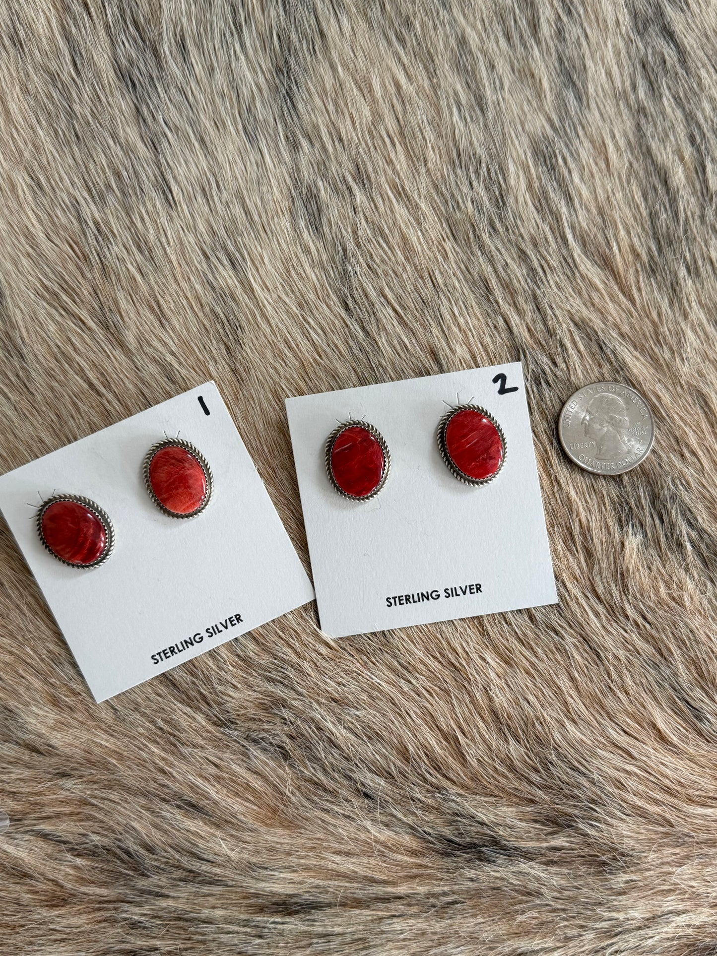 Red Spiny Oyster Shell Earrings