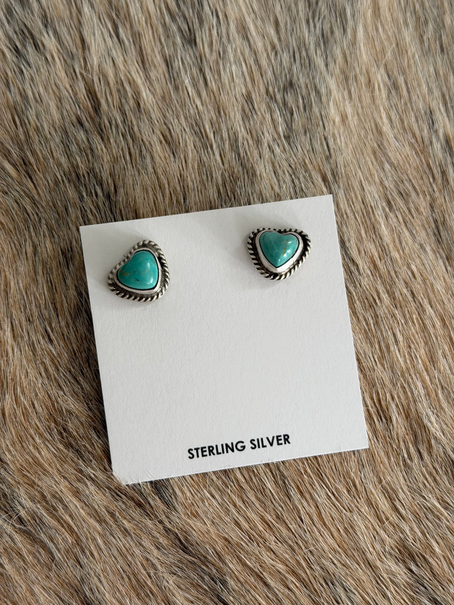 Kingman Turquoise Heart Earrings