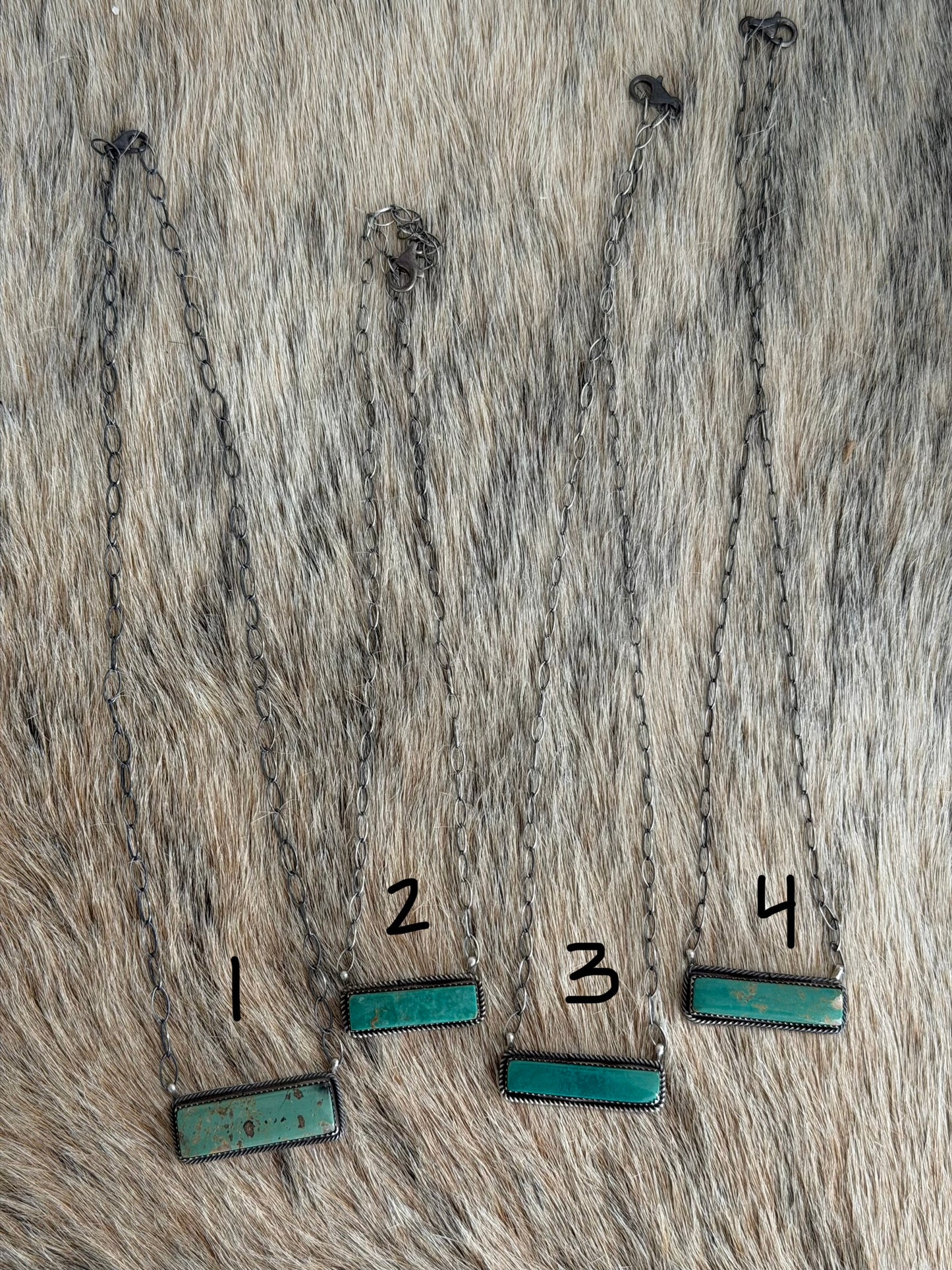 Green Kingman Turquoise Bar Necklace