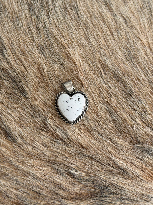 White Buffalo Heart Pendant