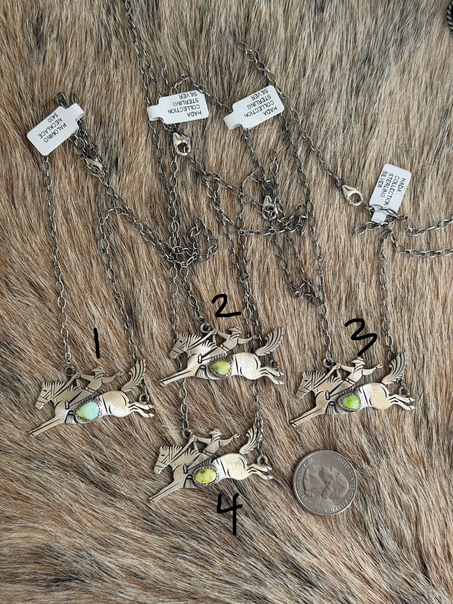 Palomino Variscite Bucking Horse Necklace
