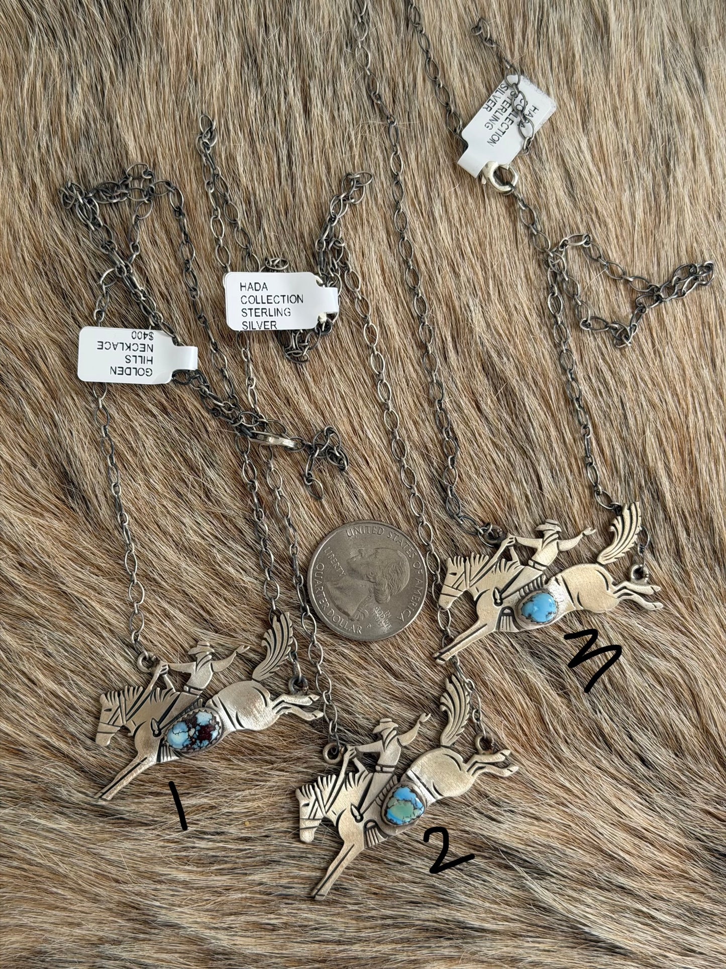 Golden Hills Turquoise Bucking Horse Necklace