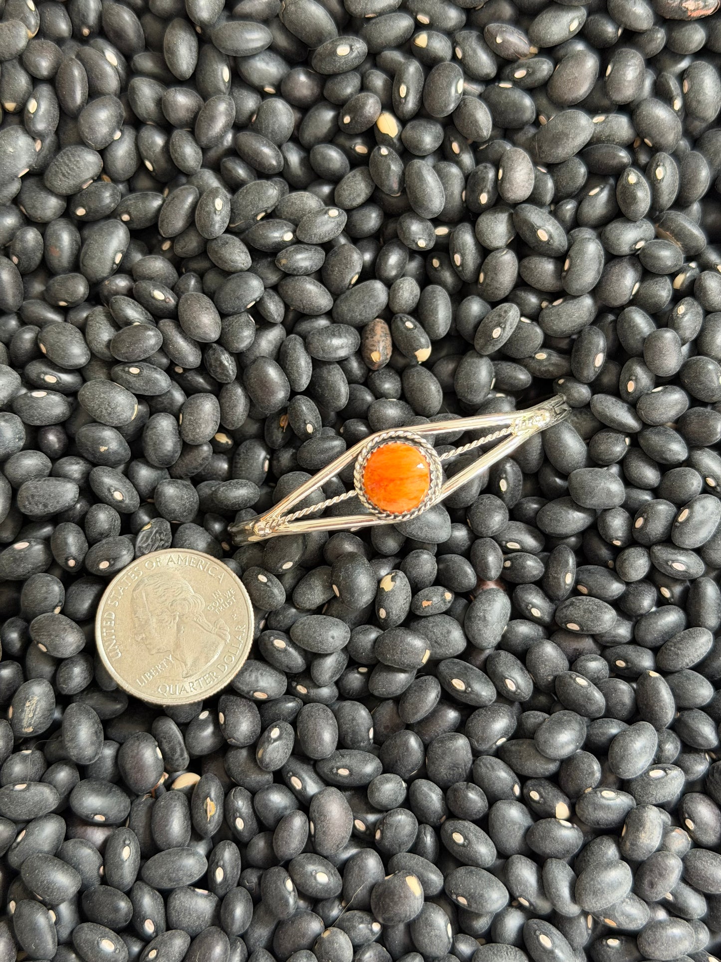 Orange Spiny Oyster Shell Dainty Cuff