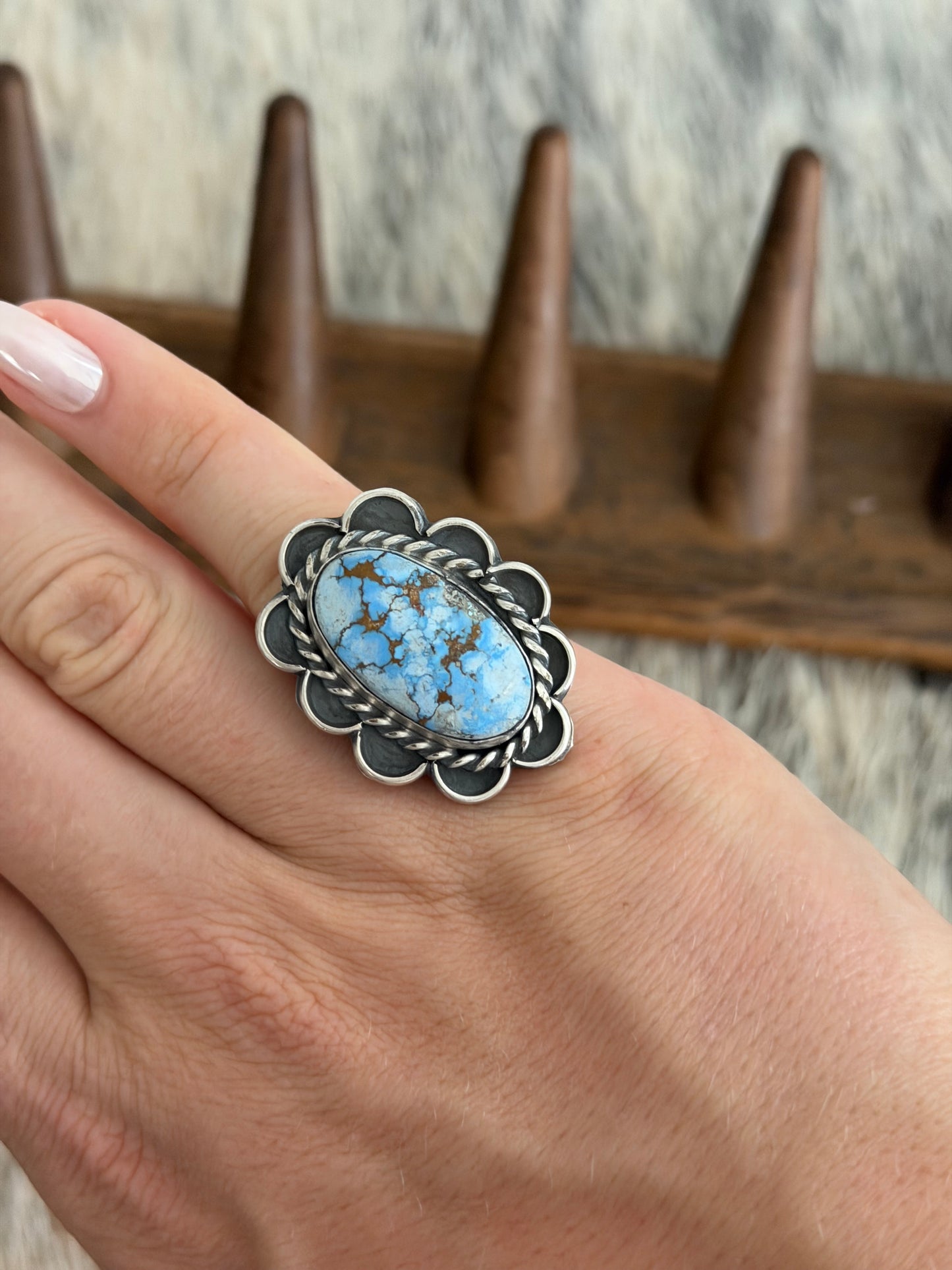Size 9 Golden Hills Turquoise Ring