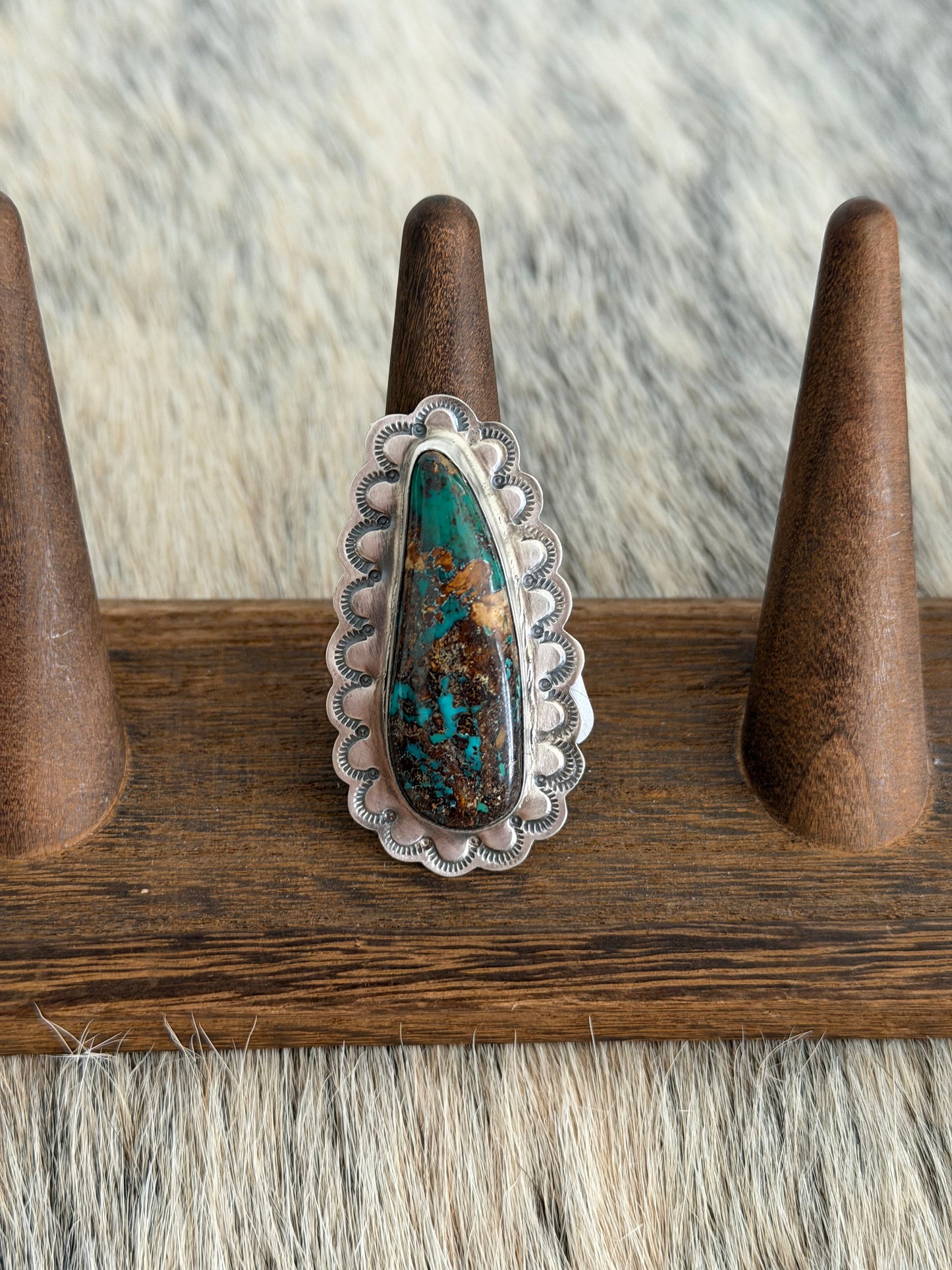 Large Adjustable Royston Turquoise Ring