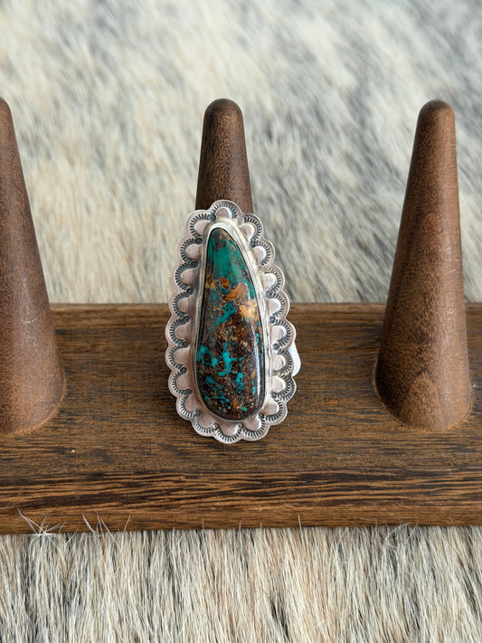 Large Adjustable Royston Turquoise Ring