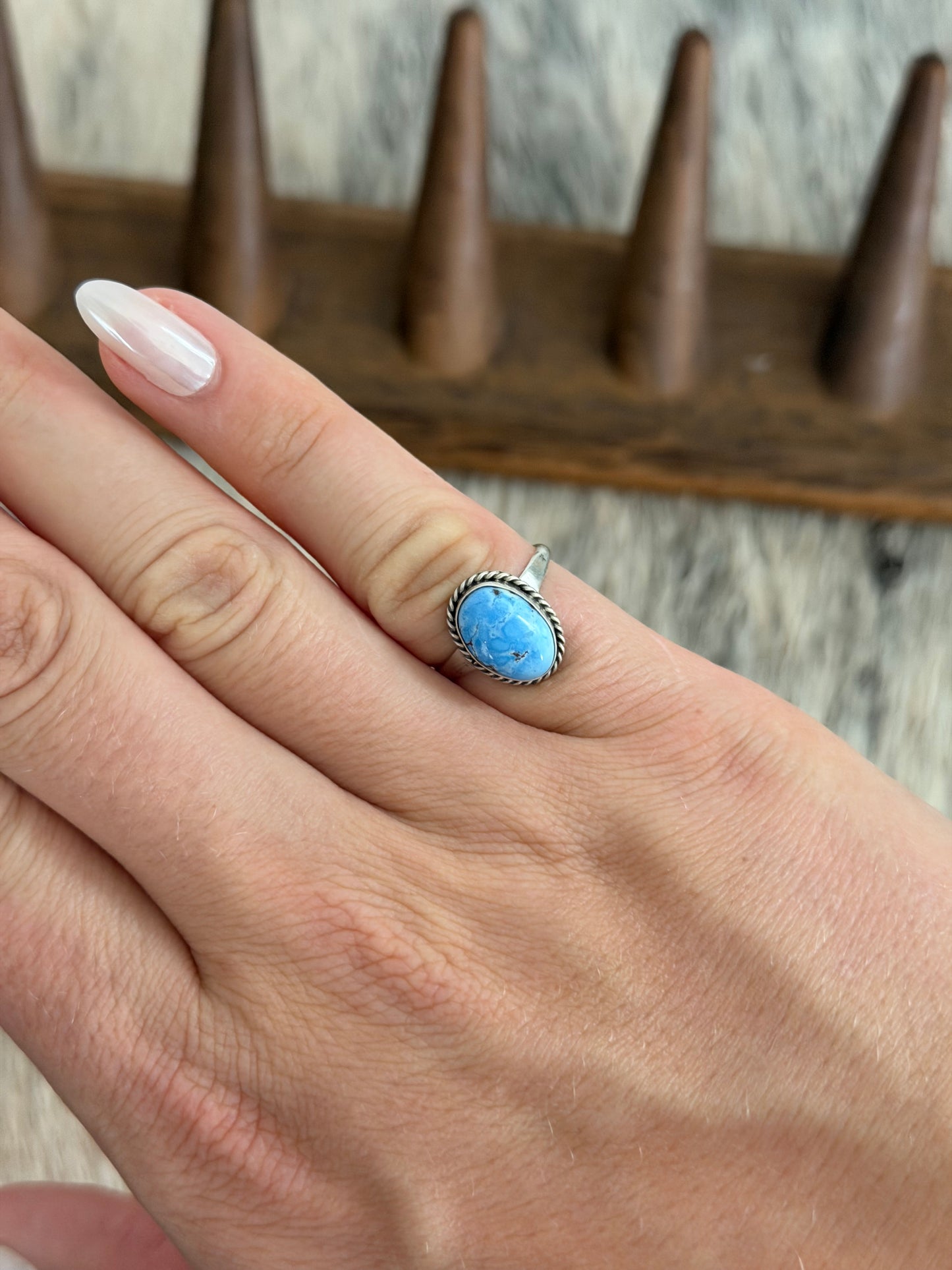 Size 7.5 Golden Hills Turquoise Ring