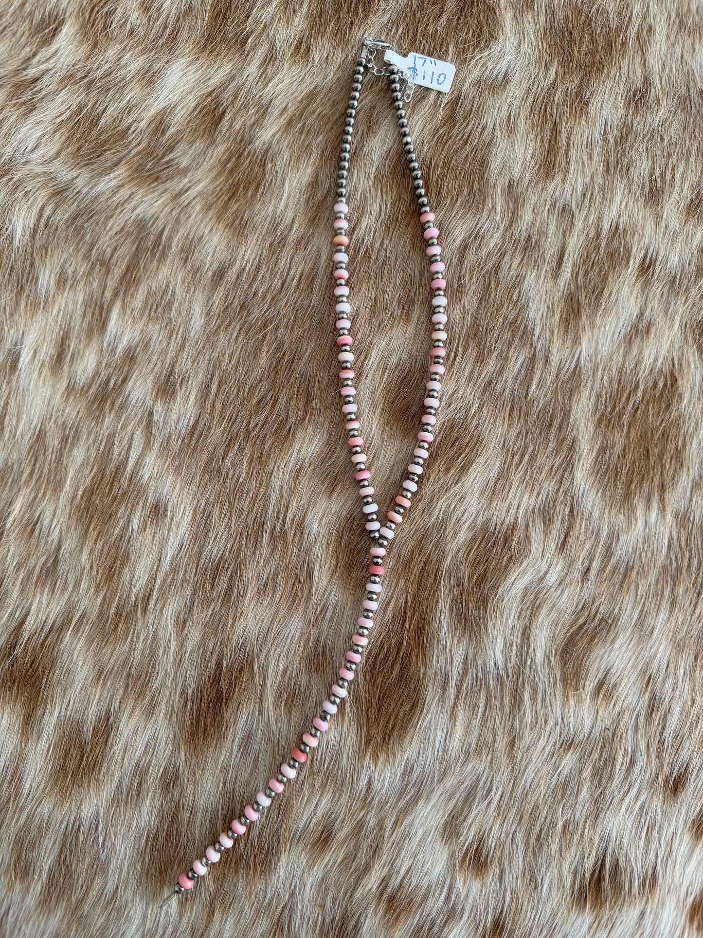 17" Pink Conch Lariat Necklace