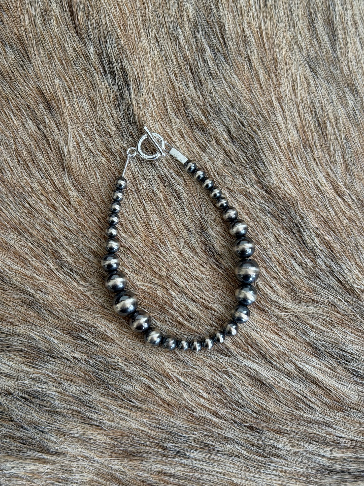 4mm-8mm Graduated Sterling Pearl Bracelet