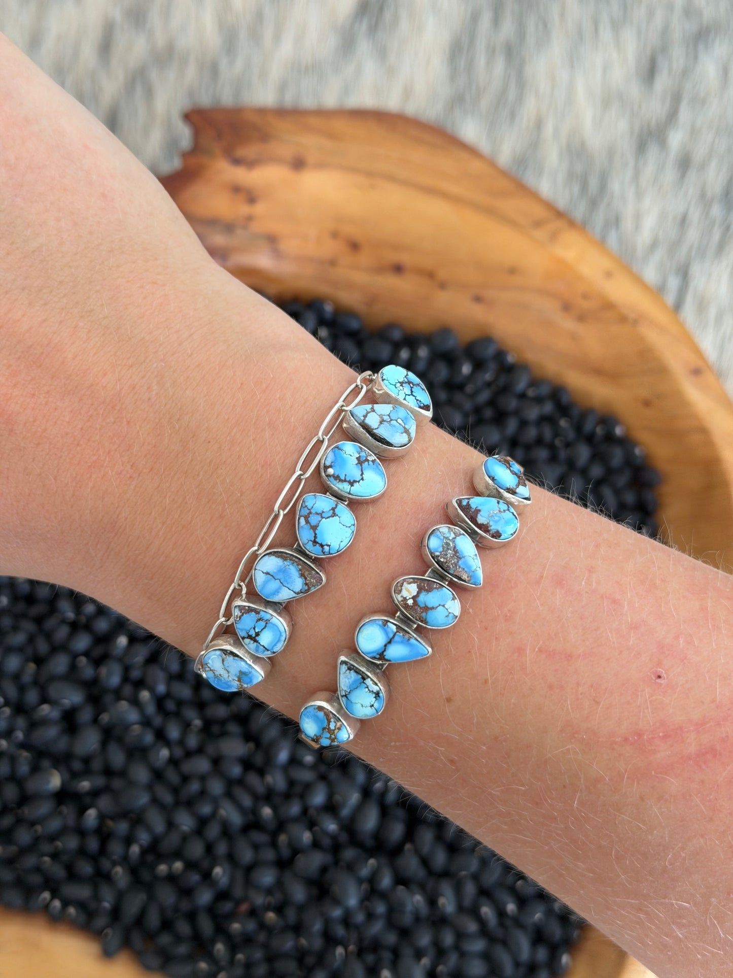 Golden Hills Turquoise Cluster Stacker Cuff