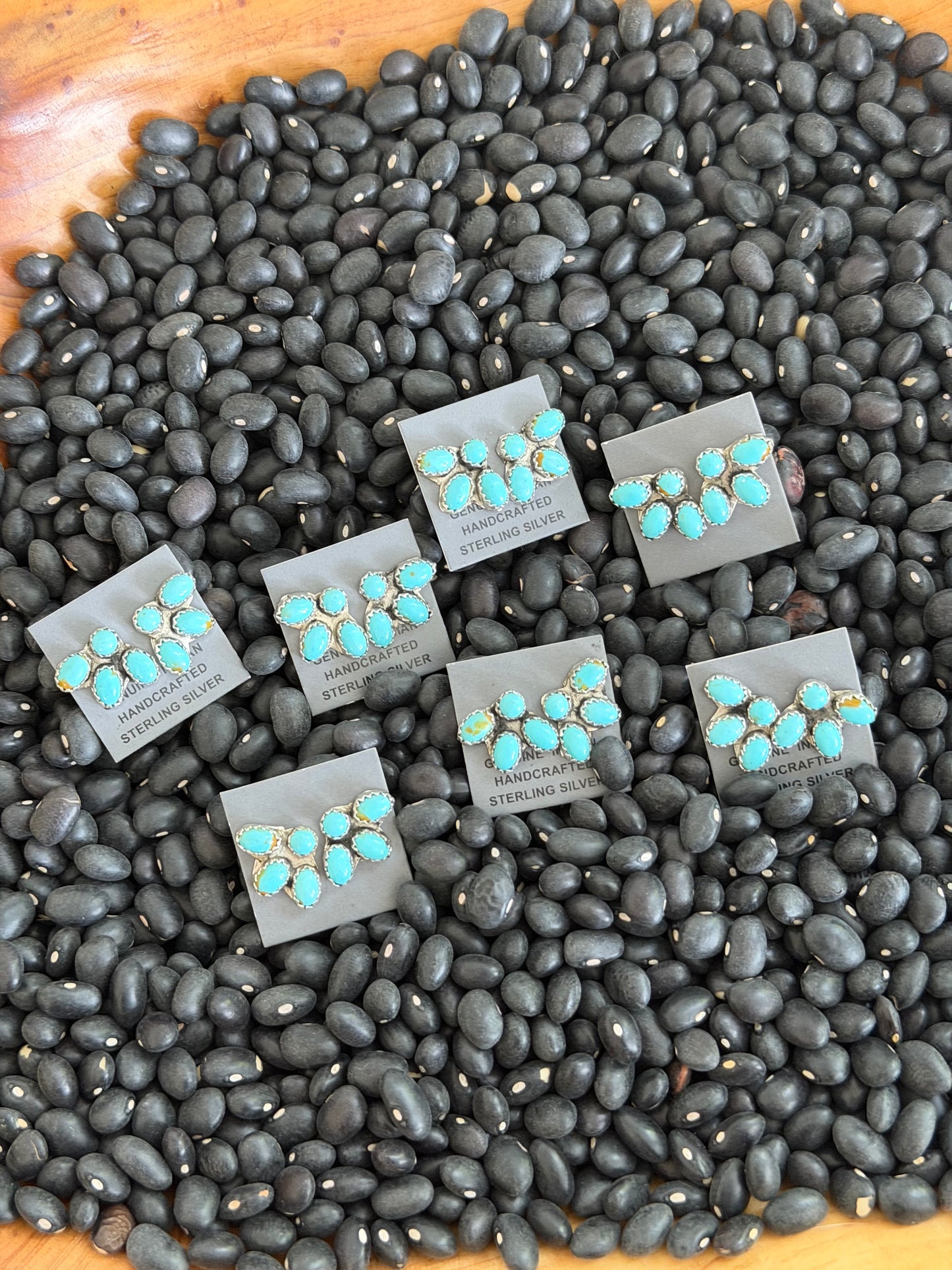 Kingman Turquoise Cluster Earrings