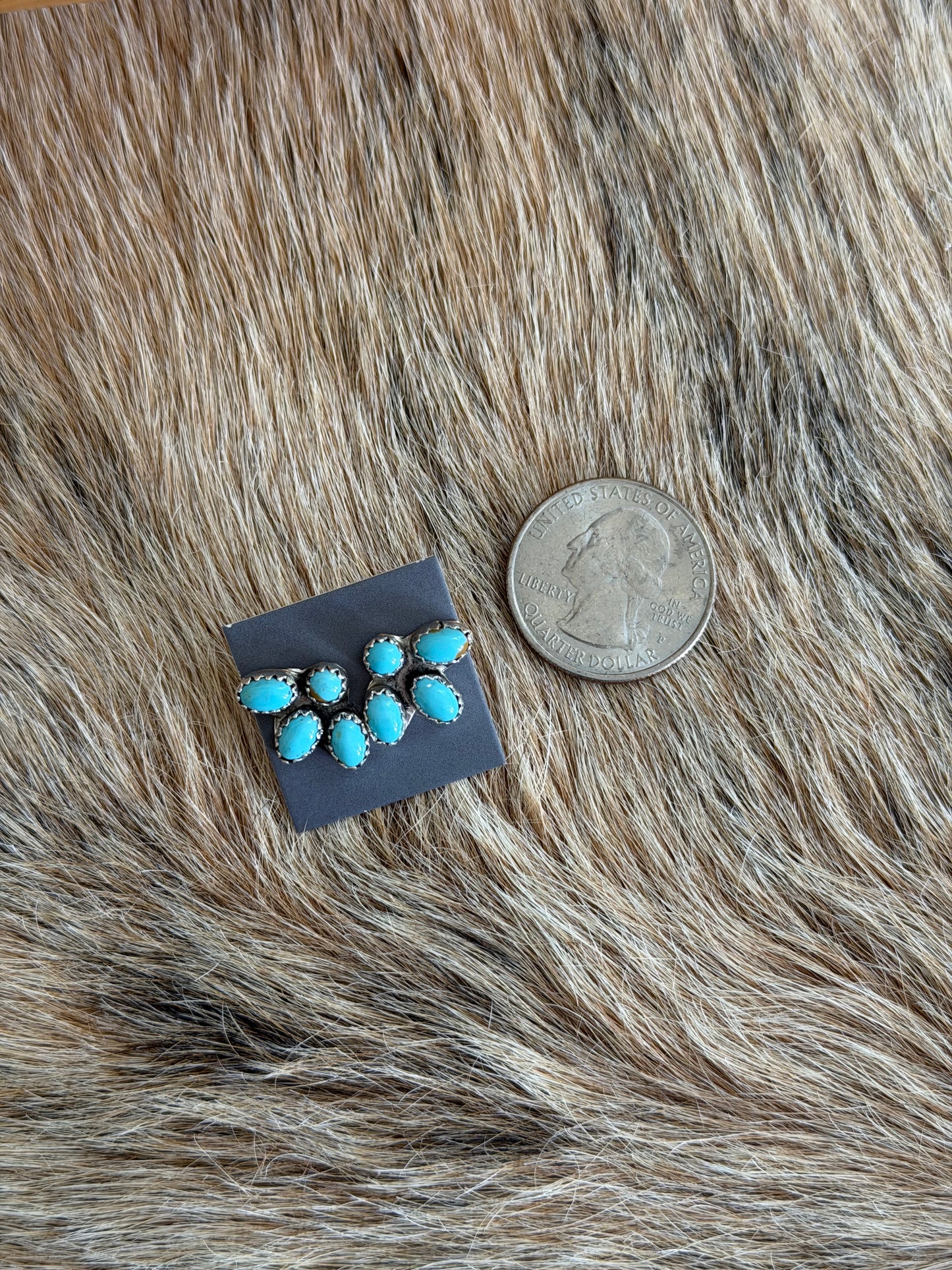 Kingman Turquoise Cluster Earrings
