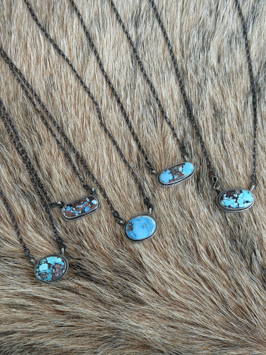 Golden Hills Turquoise Single Stone Necklace