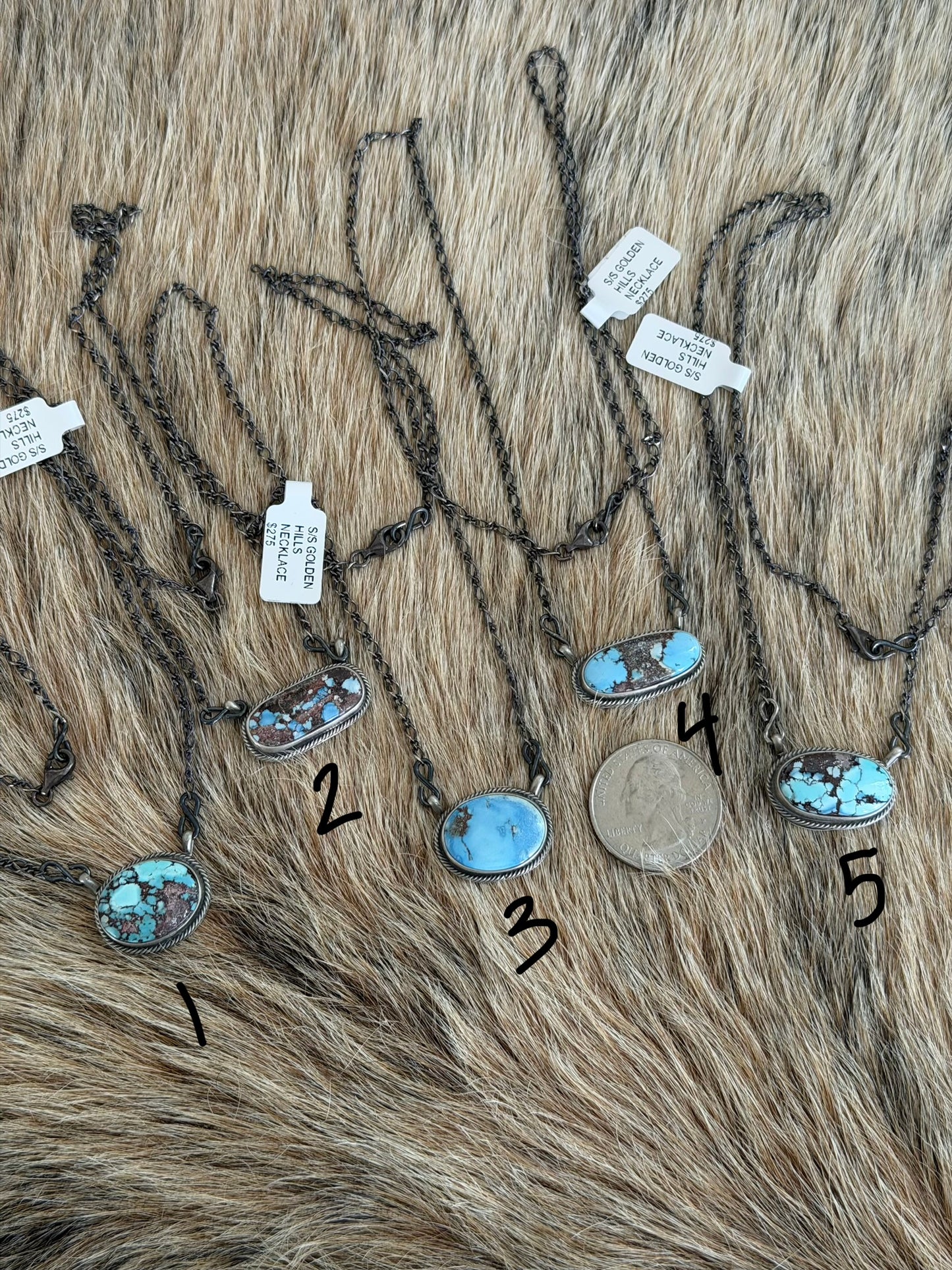 Golden Hills Turquoise Single Stone Necklace