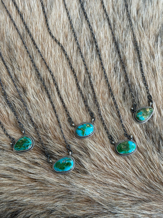 Sonoran Gold Turquoise Single Stone Necklace