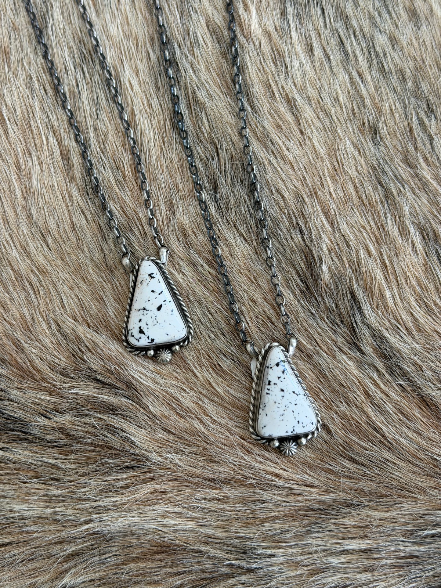 White Buffalo Single Stone Necklace