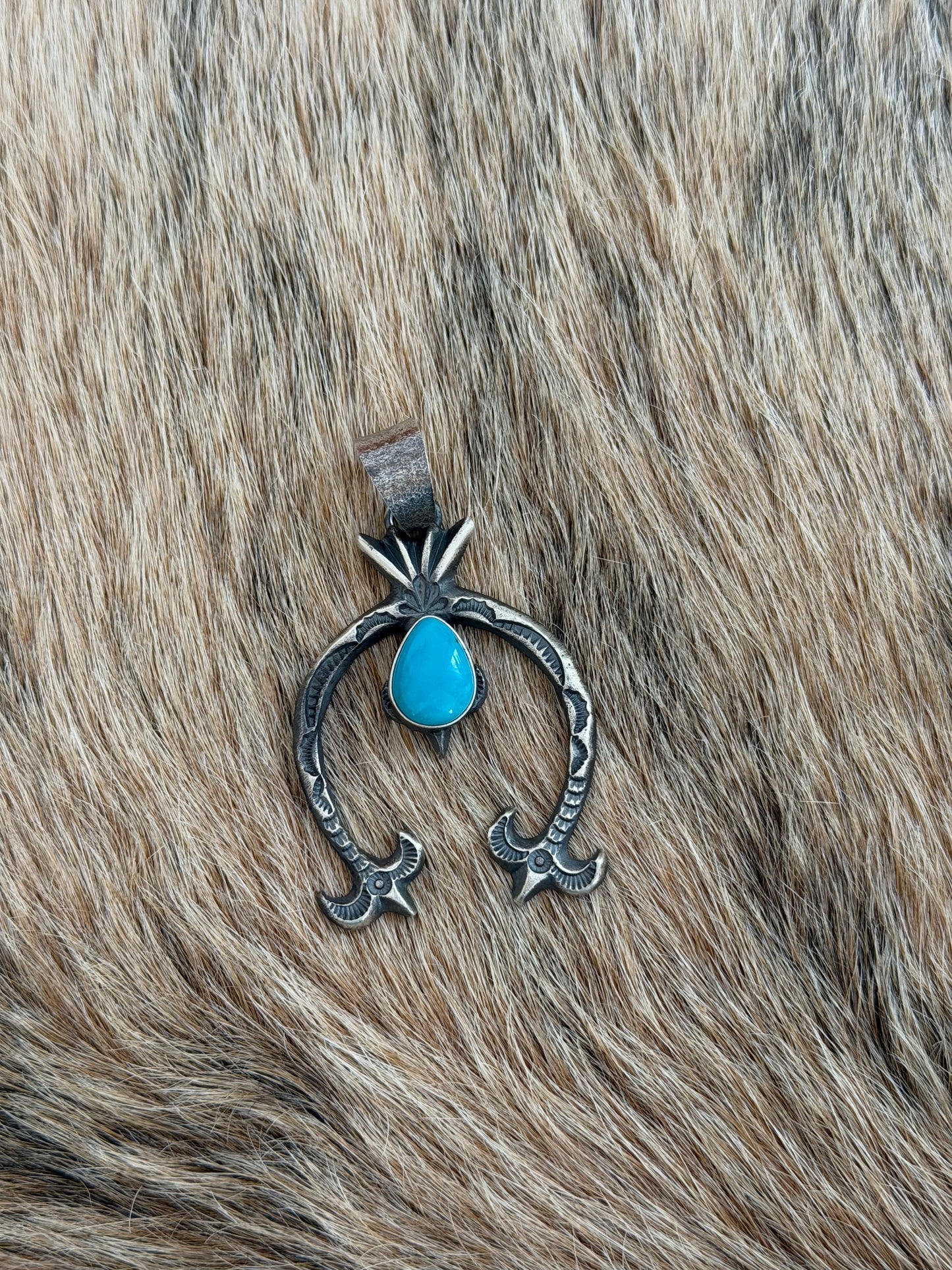 Kingman Turquoise Naja Pendant