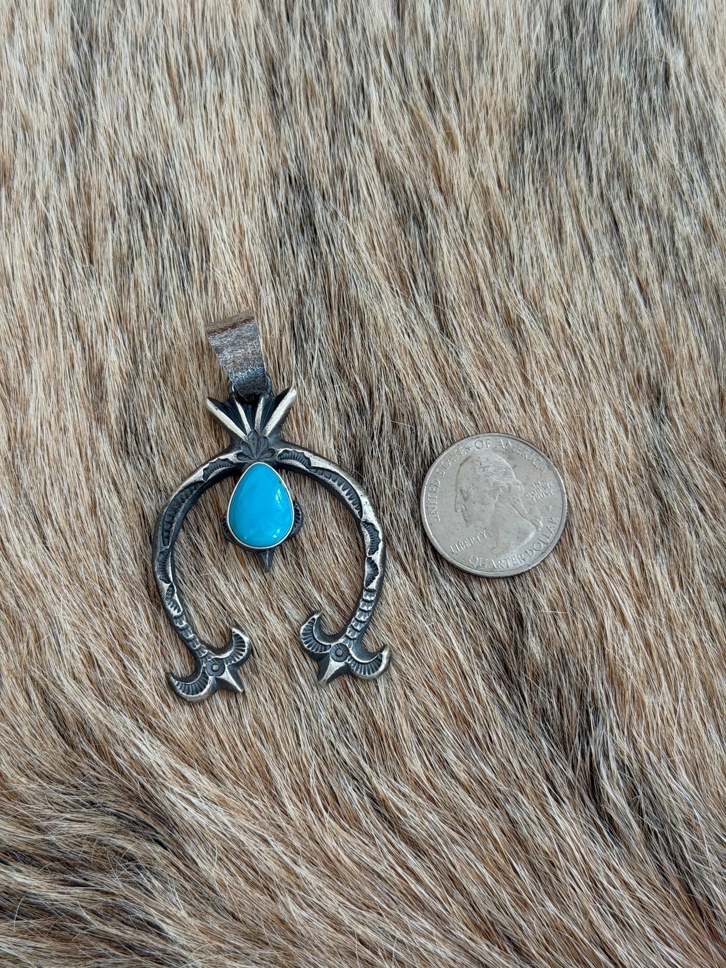Kingman Turquoise Naja Pendant