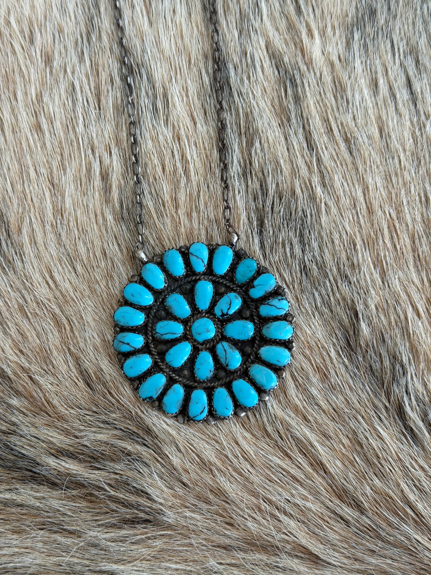 Turquoise Cluster Necklace