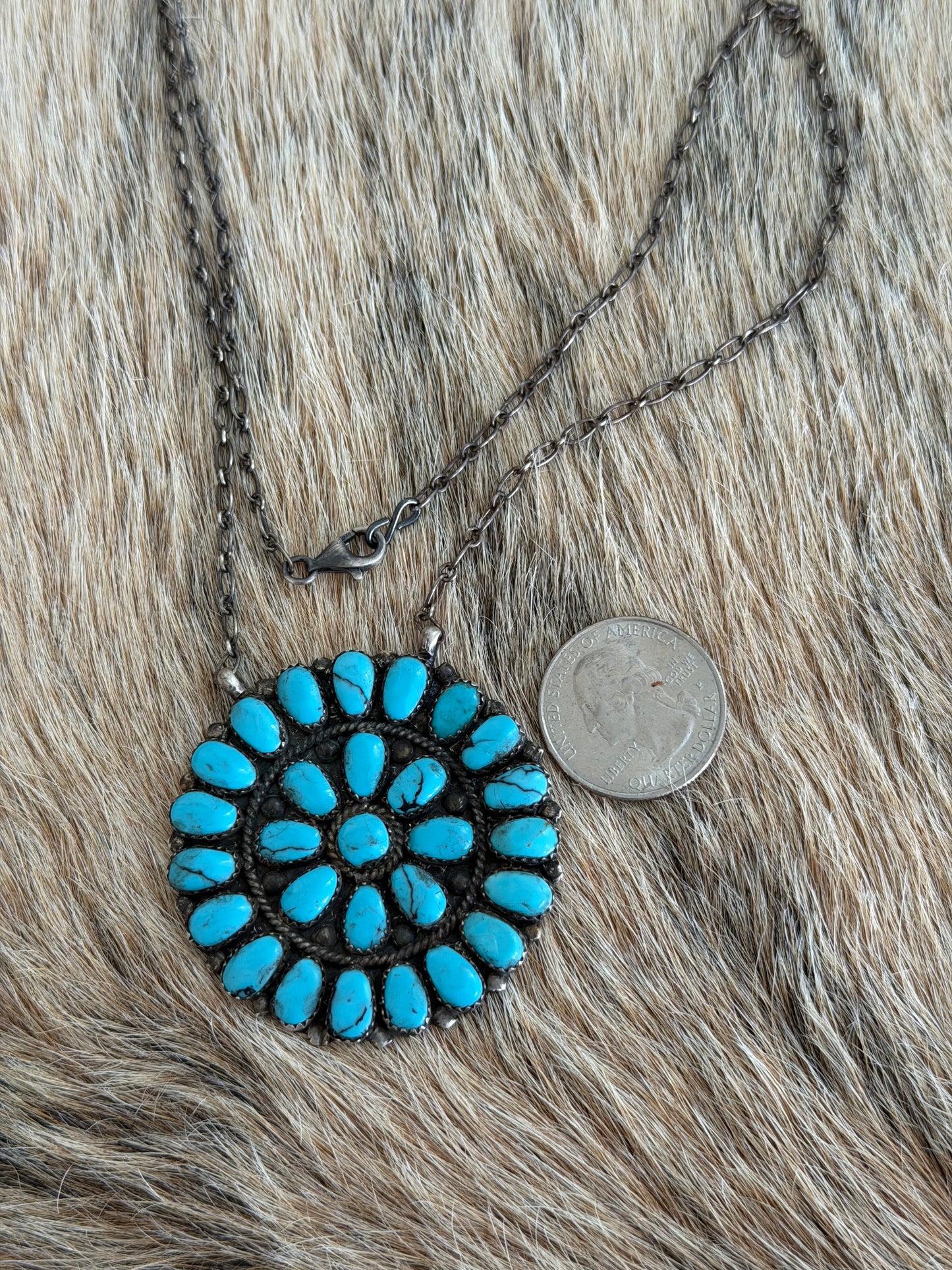 Turquoise Cluster Necklace