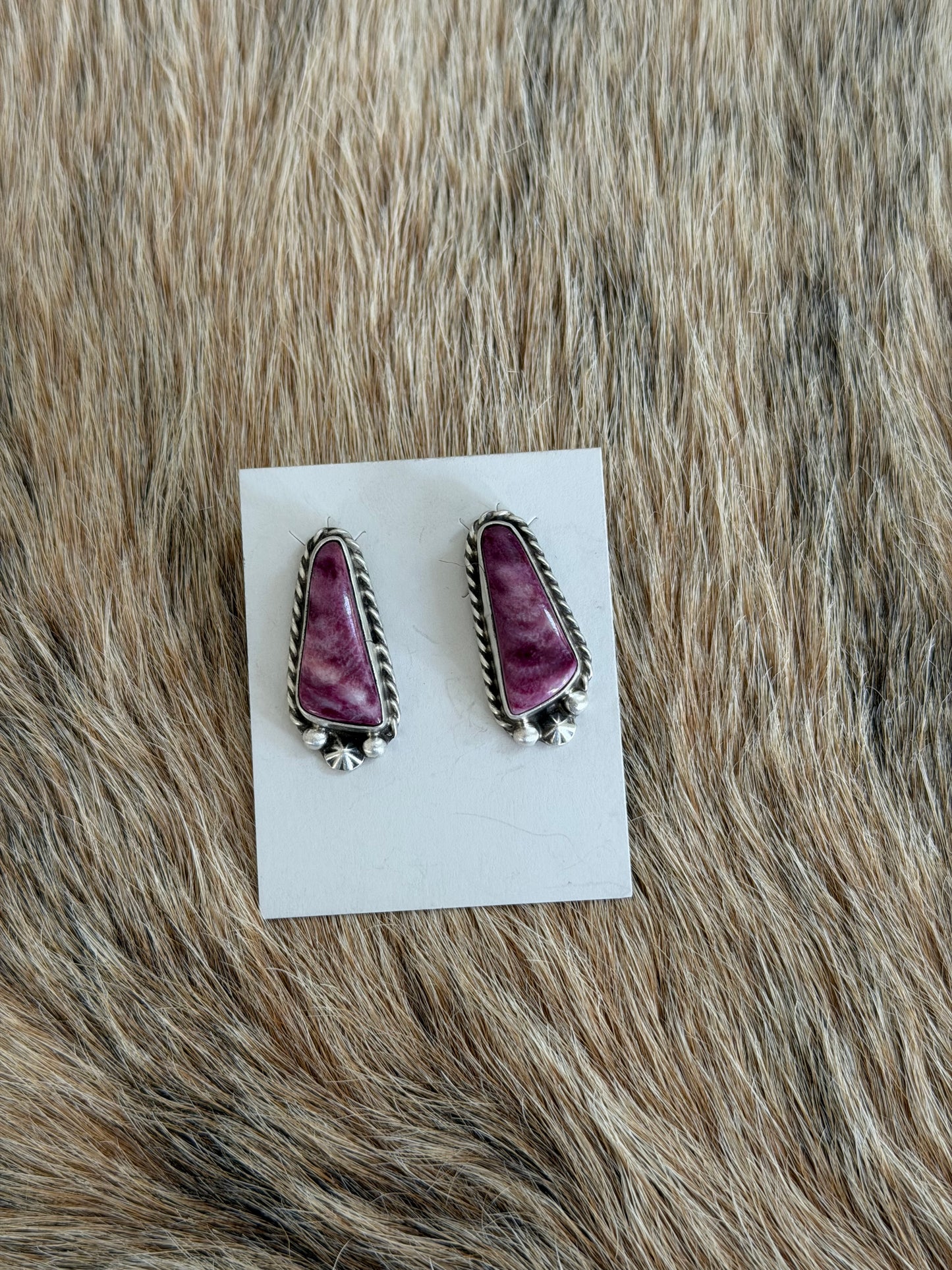Purple Spiny Oyster Shell Earrings