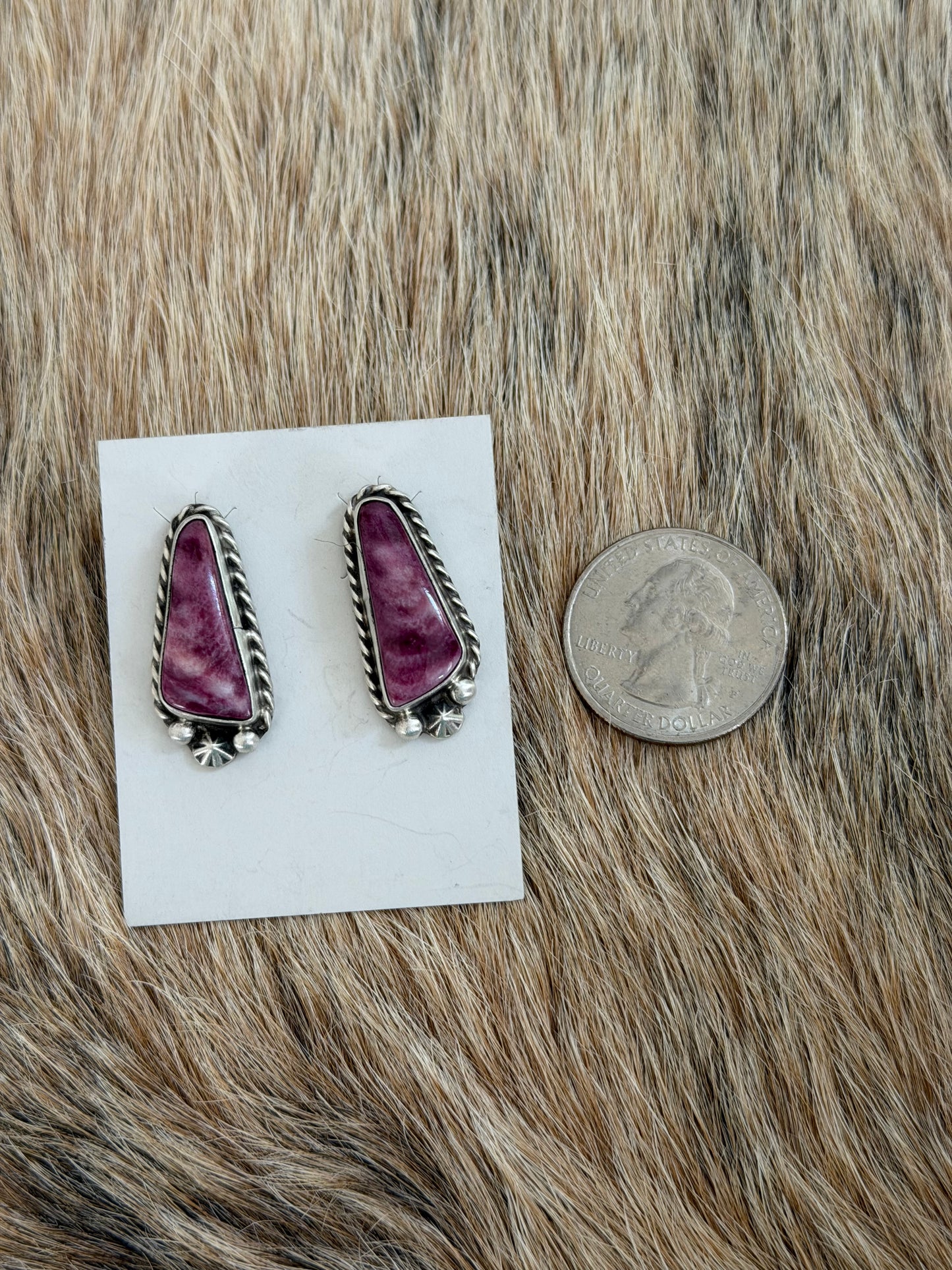 Purple Spiny Oyster Shell Earrings