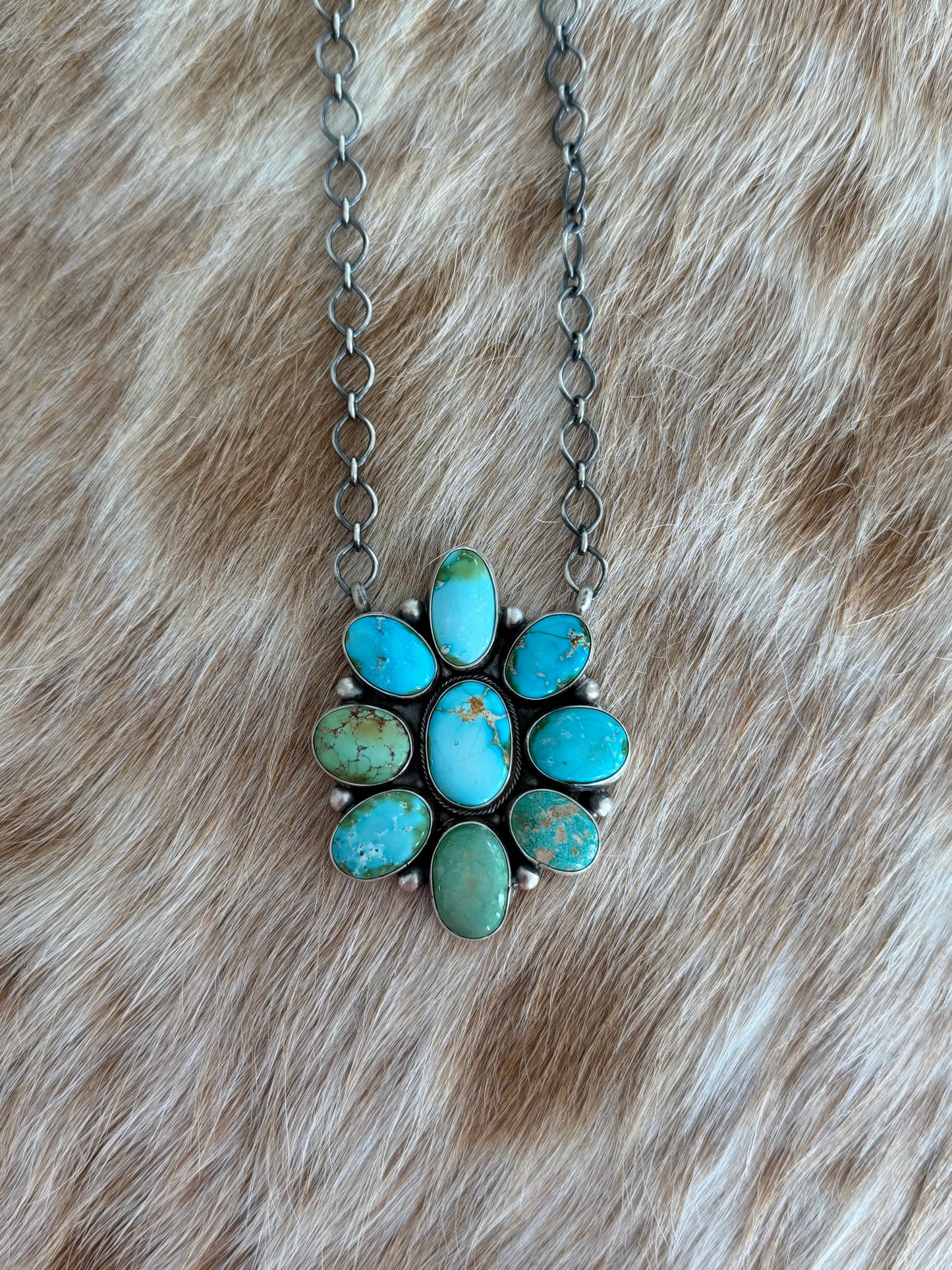 Turquoise Cluster Necklace