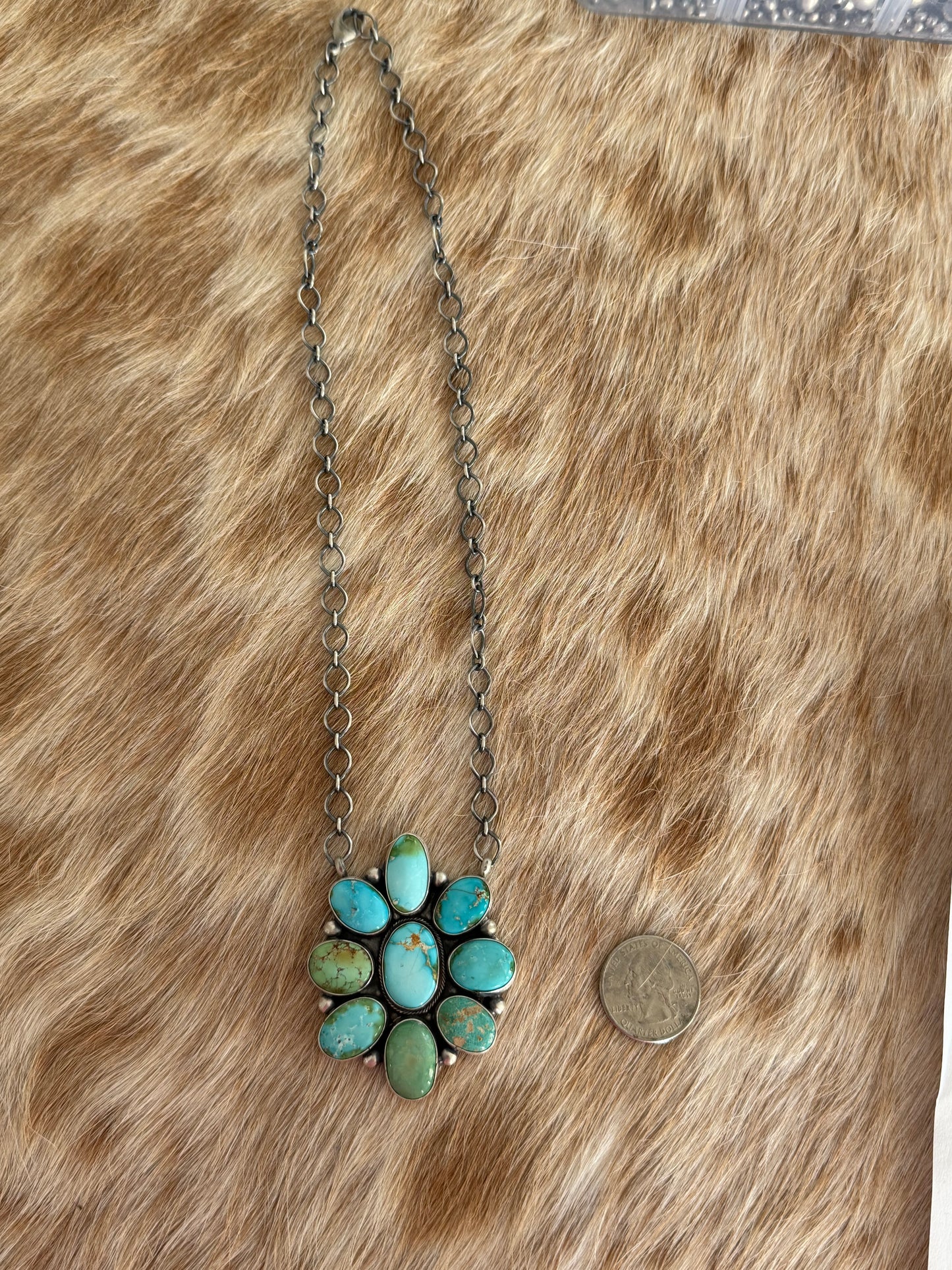 Turquoise Cluster Necklace