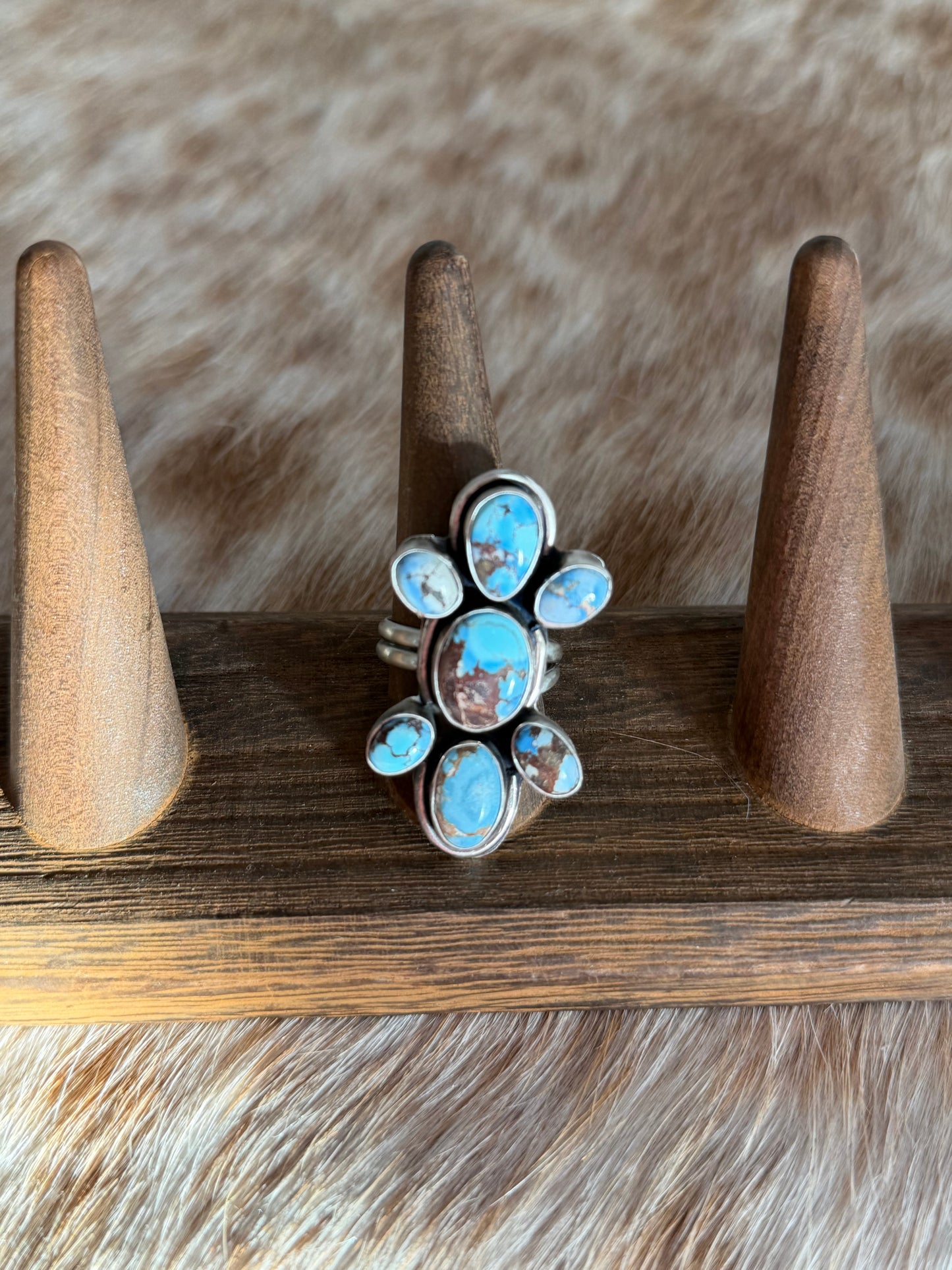 Adjustable Golden Hills Turquoise Ring
