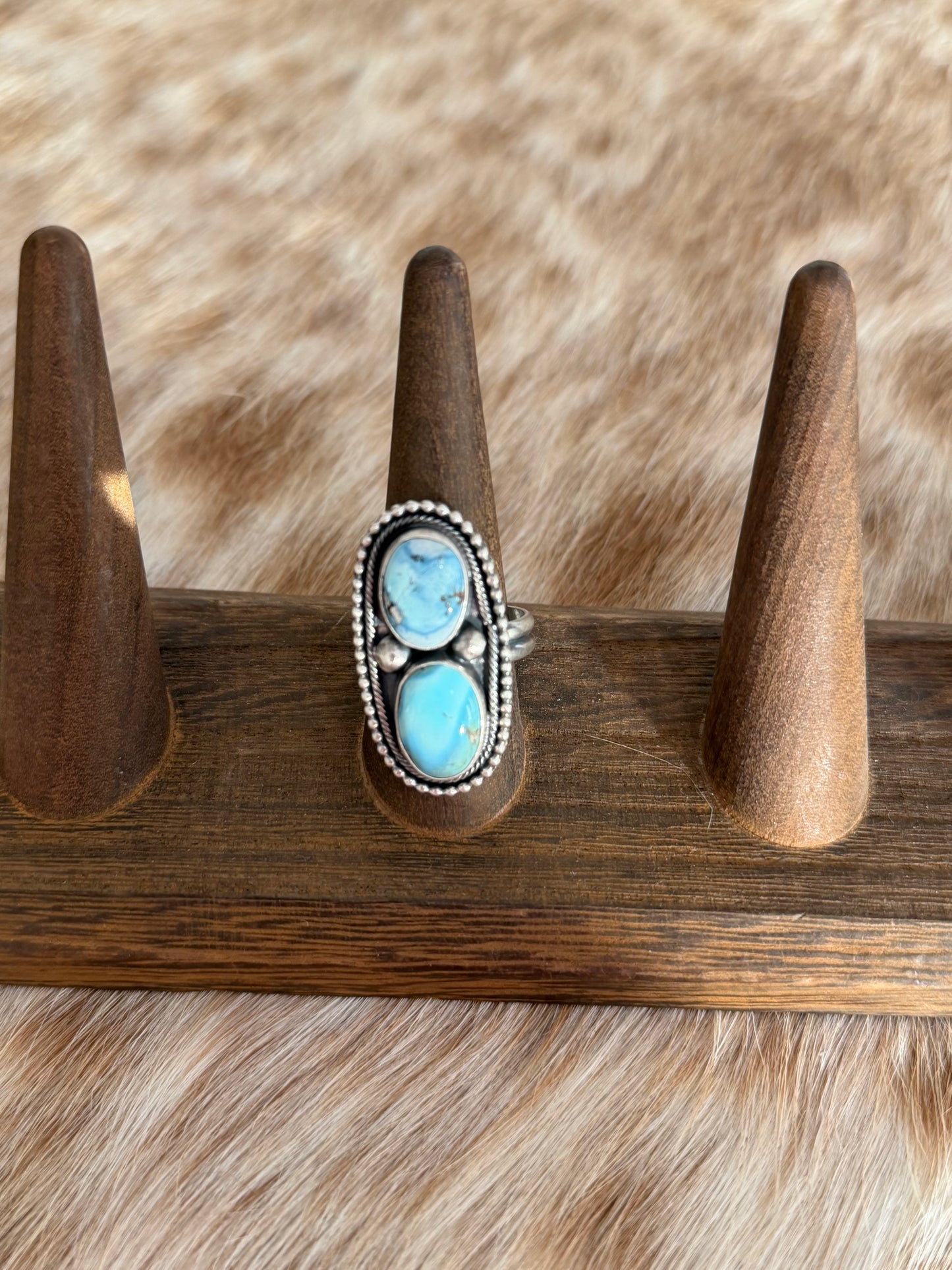Adjustable Golden Hills Turquoise Ring
