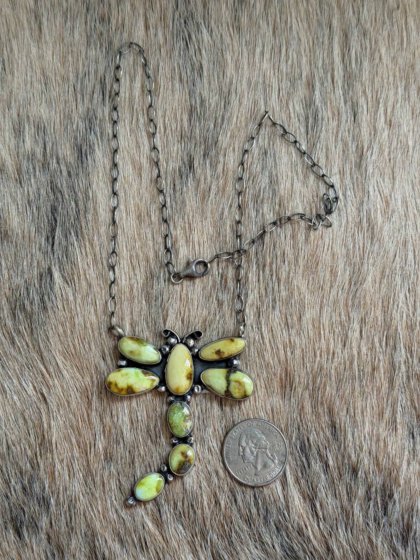 Palomino Variscite Dragonfly Necklace