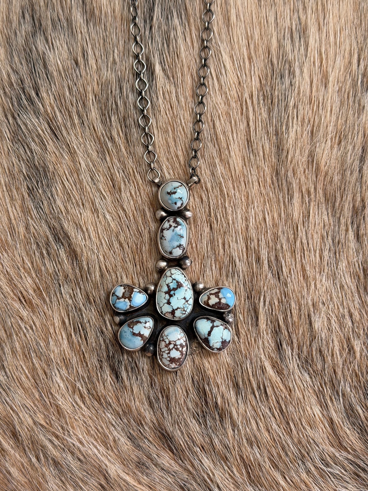 Golden Hills Turquoise Cluster Necklace