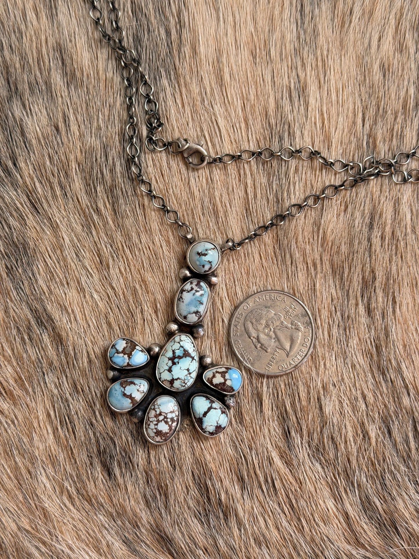 Golden Hills Turquoise Cluster Necklace