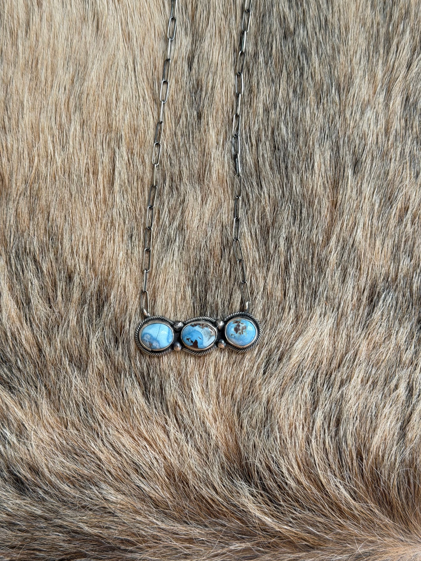 Golden Hills Turquoise Cluster Bar Necklace