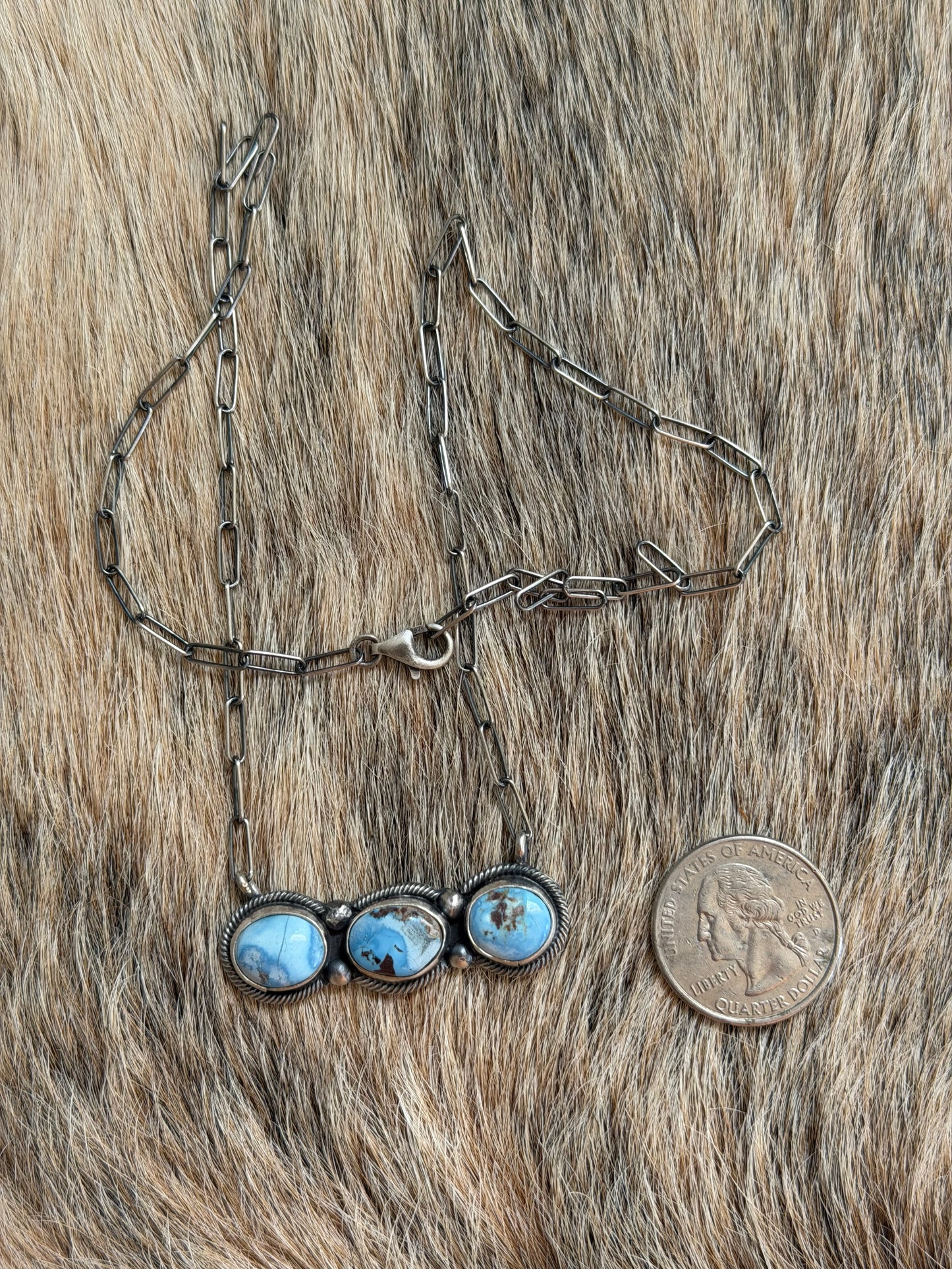 Golden Hills Turquoise Cluster Bar Necklace