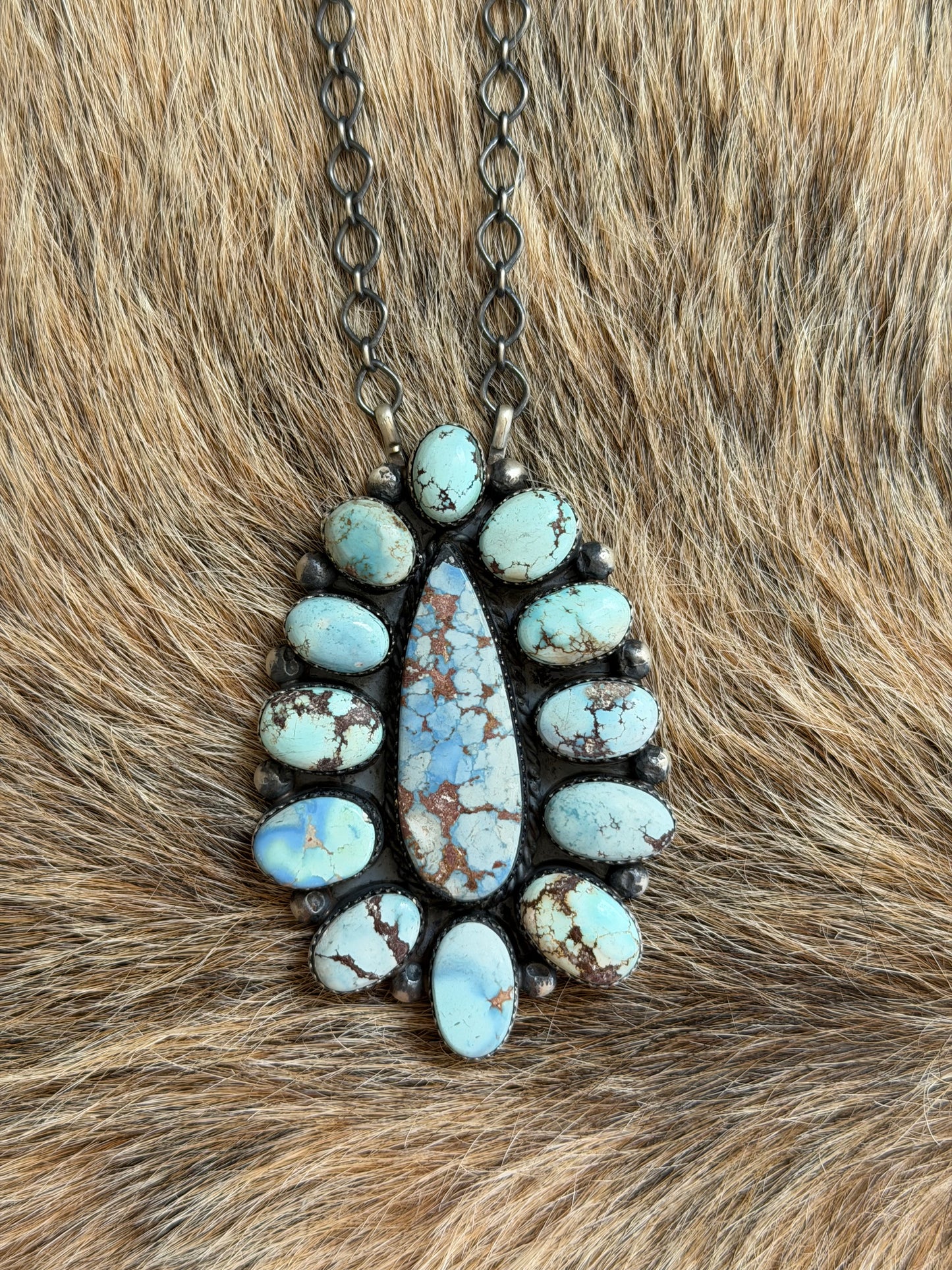 Golden Hills Turquoise Cluster Necklace