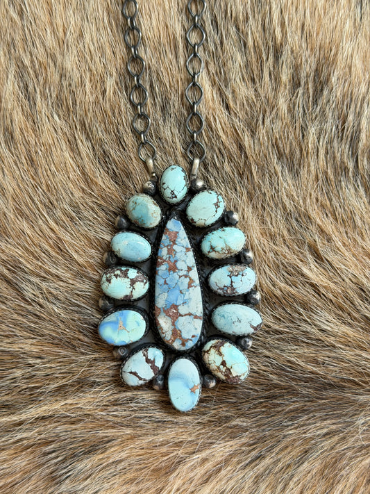 Golden Hills Turquoise Cluster Necklace