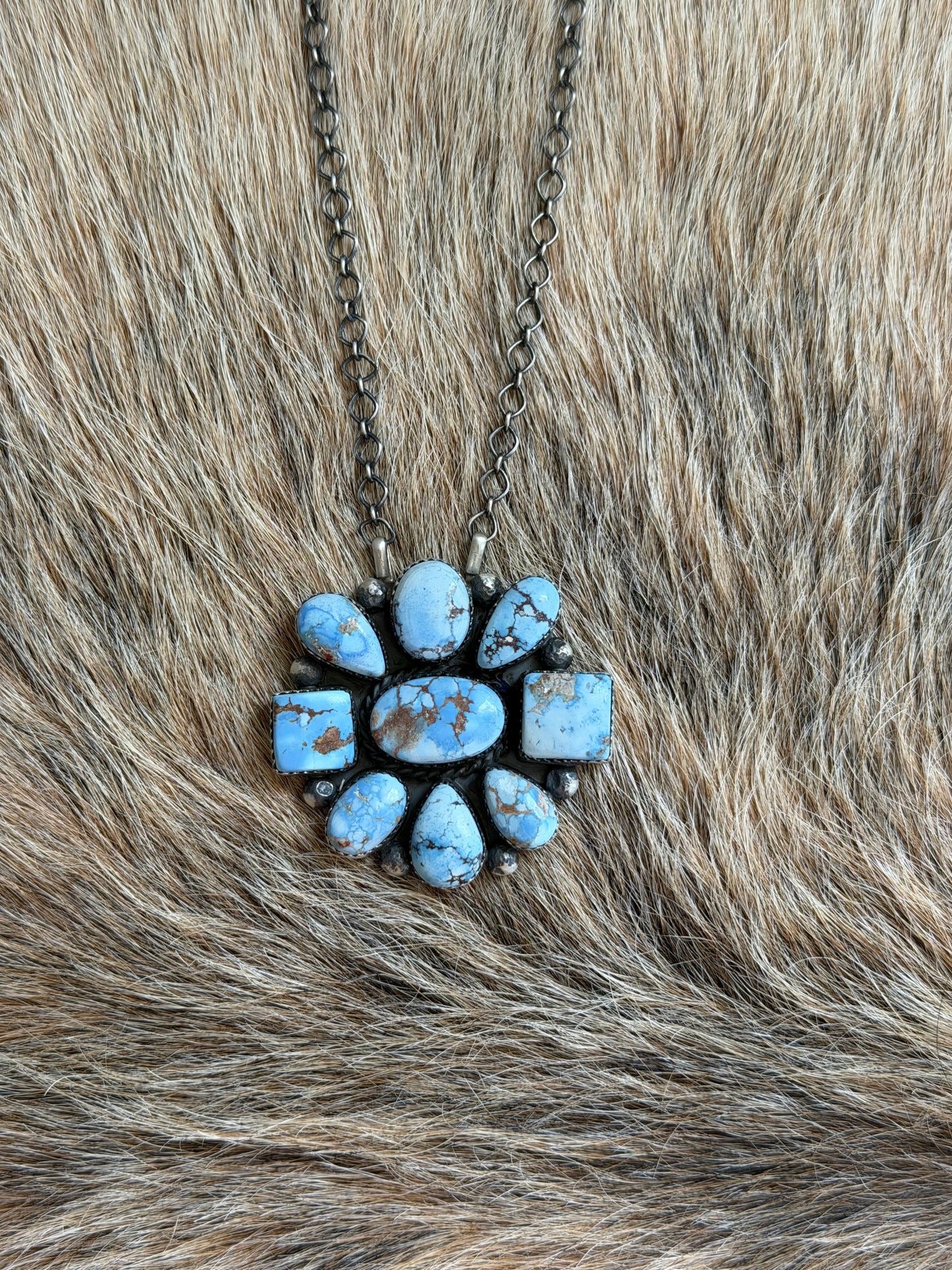 Golden Hills Turquoise Cluster Necklace