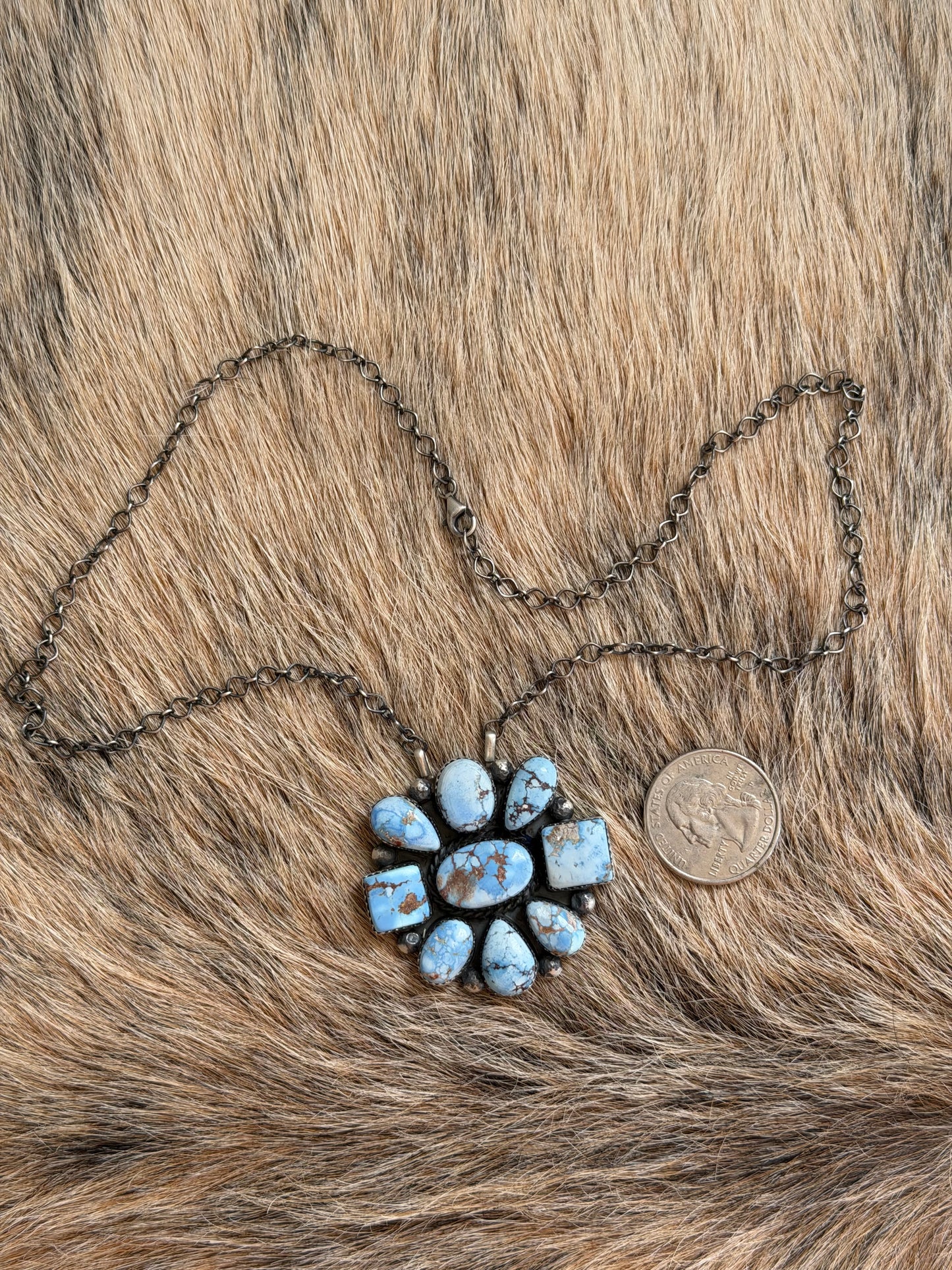 Golden Hills Turquoise Cluster Necklace