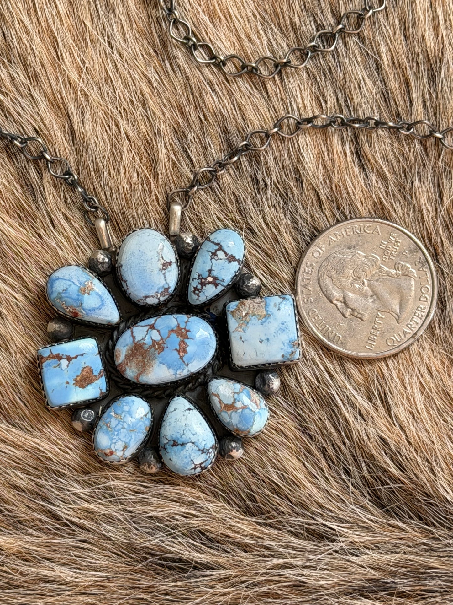 Golden Hills Turquoise Cluster Necklace