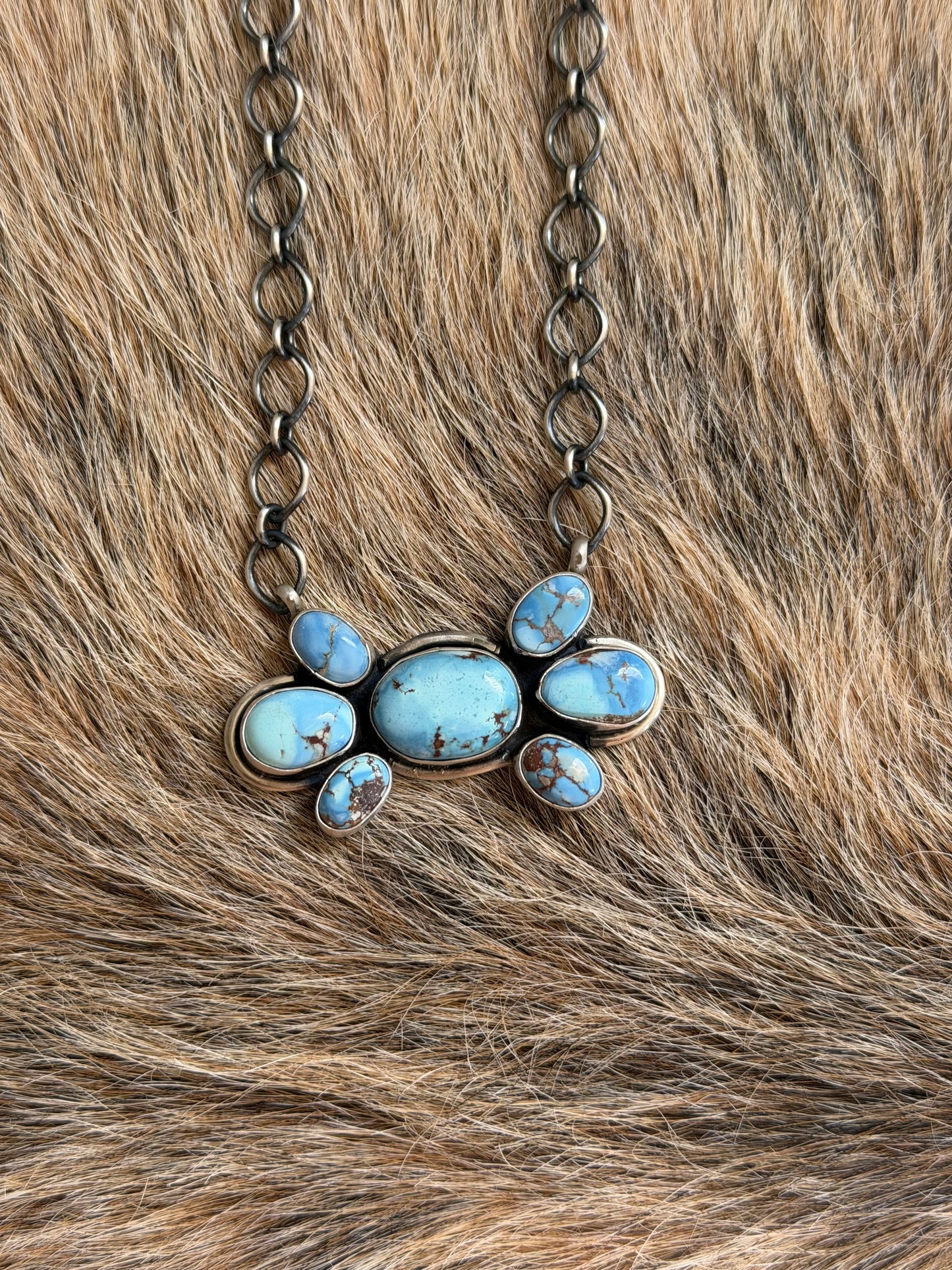 Golden Hills Turquoise Cluster Necklace