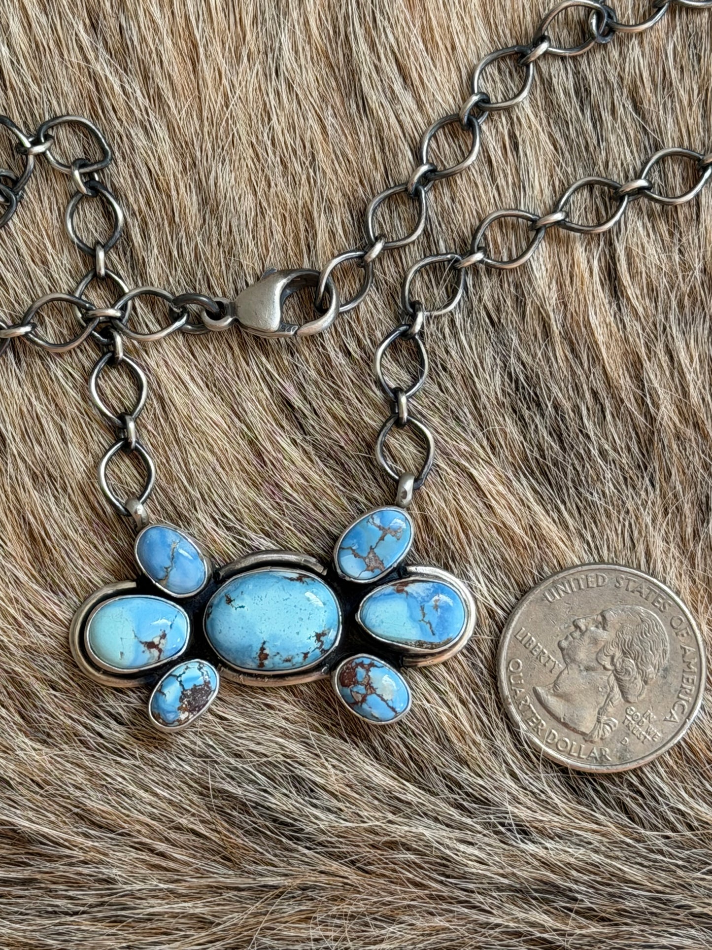 Golden Hills Turquoise Cluster Necklace