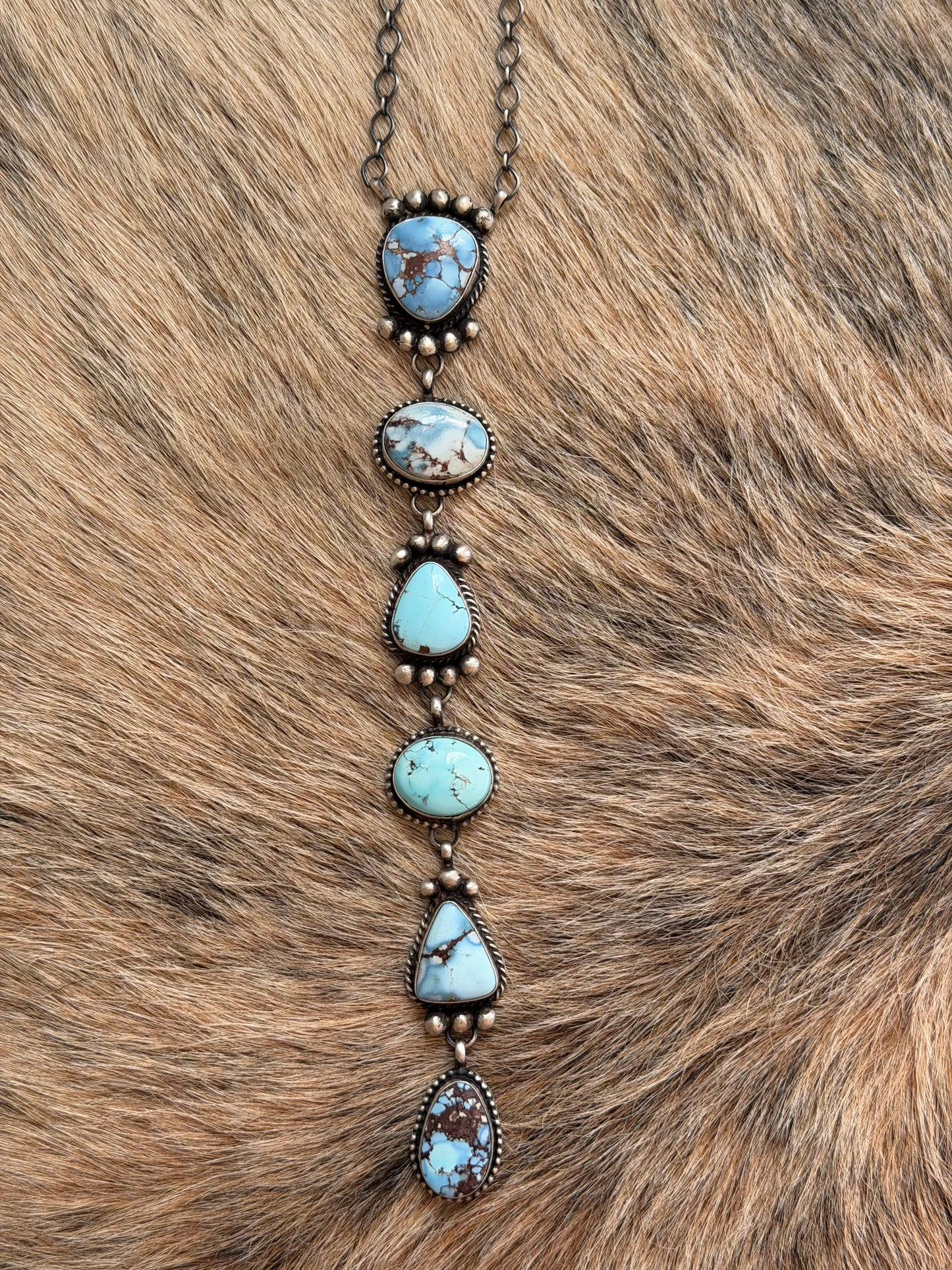 Golden Hills Turquoise Lariat Necklace